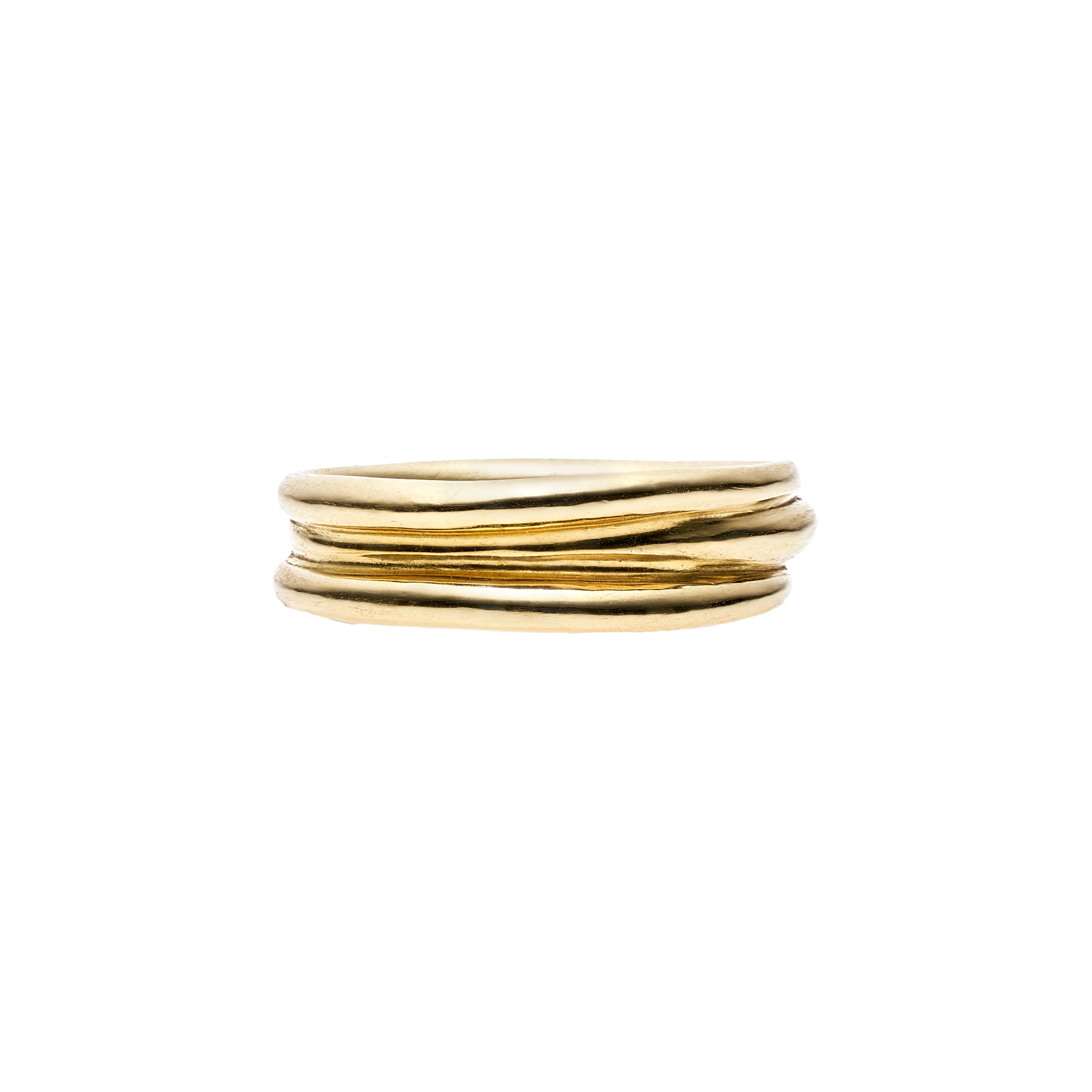 TenThousandThings 18k Askew Three Band Ring