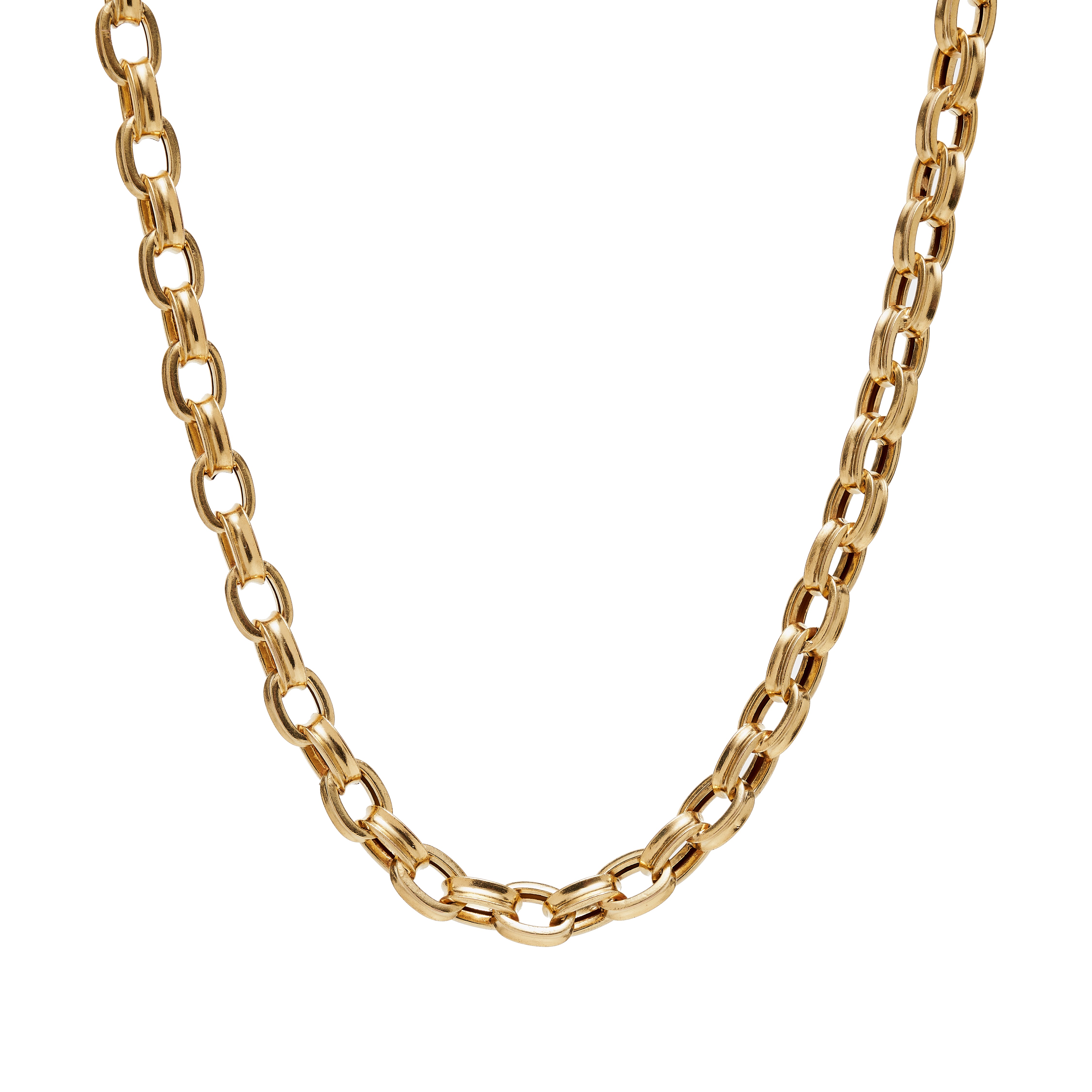 Antique Victorian 14k Concave Oval Link Chain- 18.5”