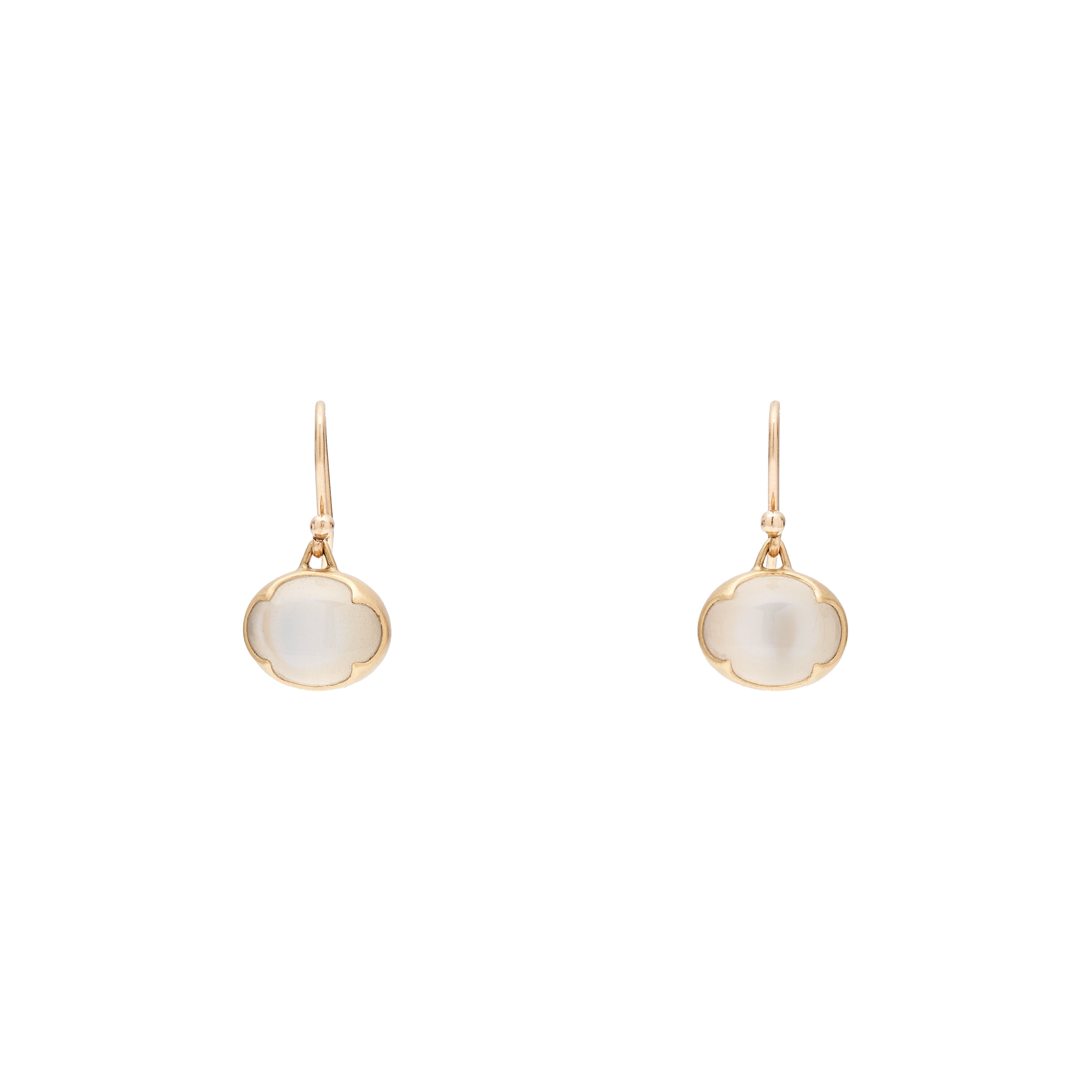 Gabriella Kiss 18k Horizontal Oval Moonstone Earrings- 4.7ct