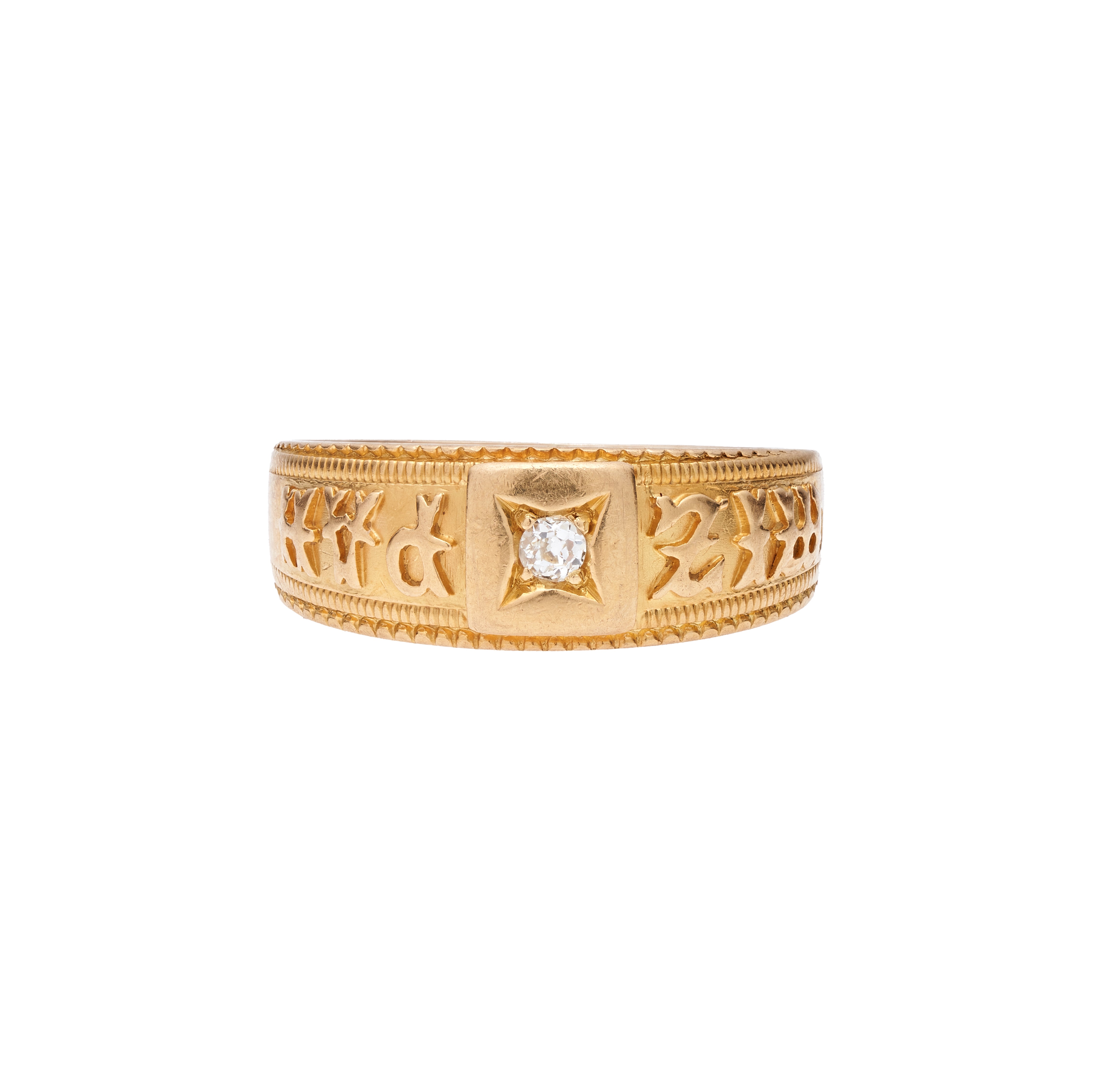 Antique Victorian 18k Diamond Mizpah Ring