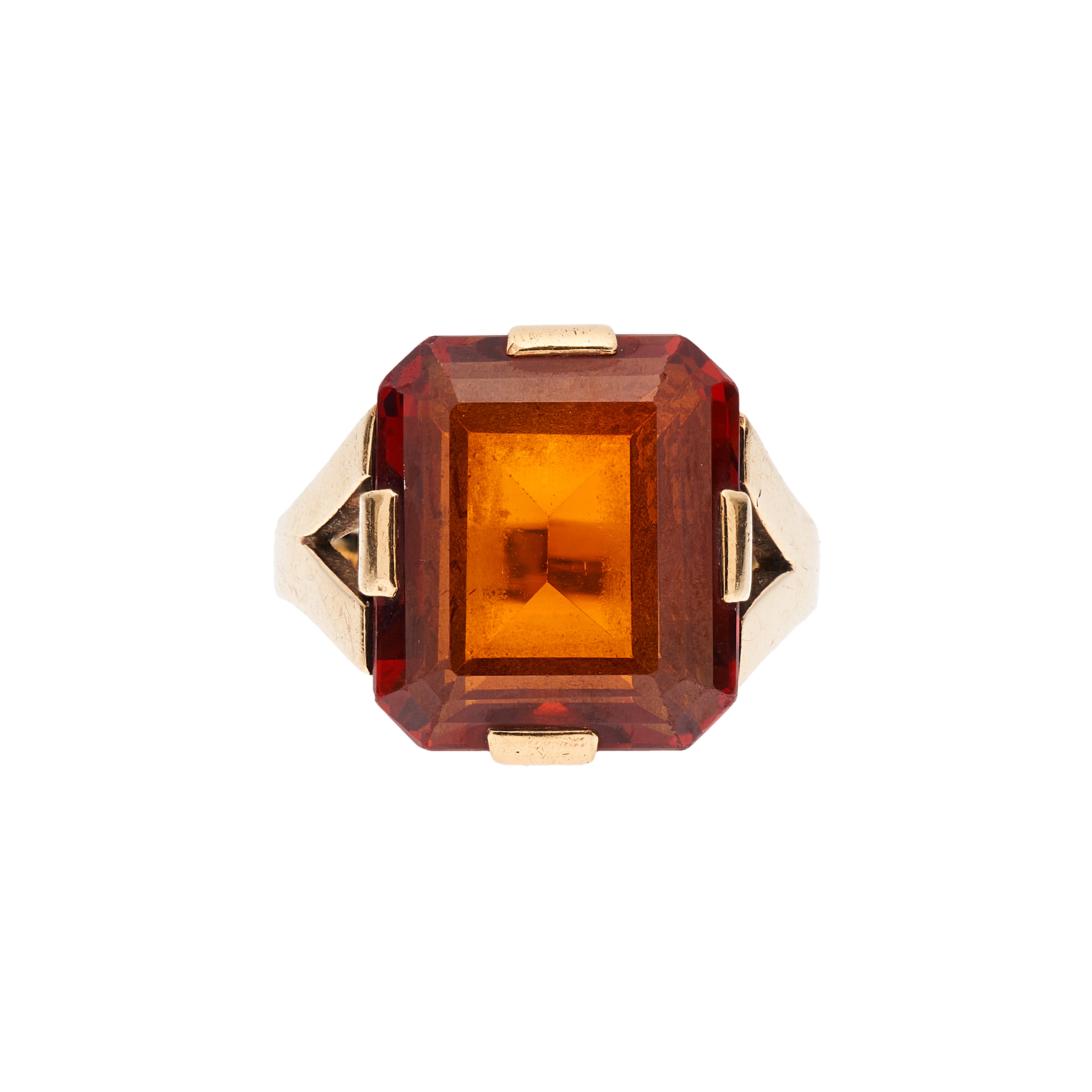 Vintage Mid-Century 14k Madeira Citrine Ring