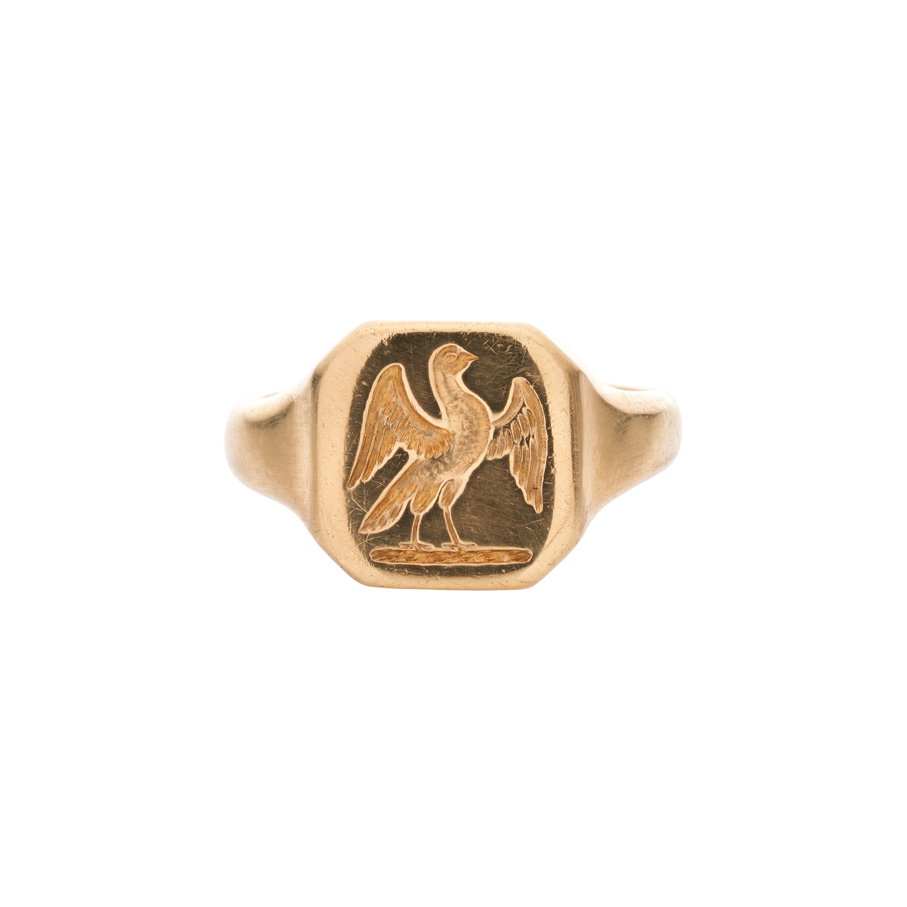 Antique 1920's 18k Bird Signet Ring