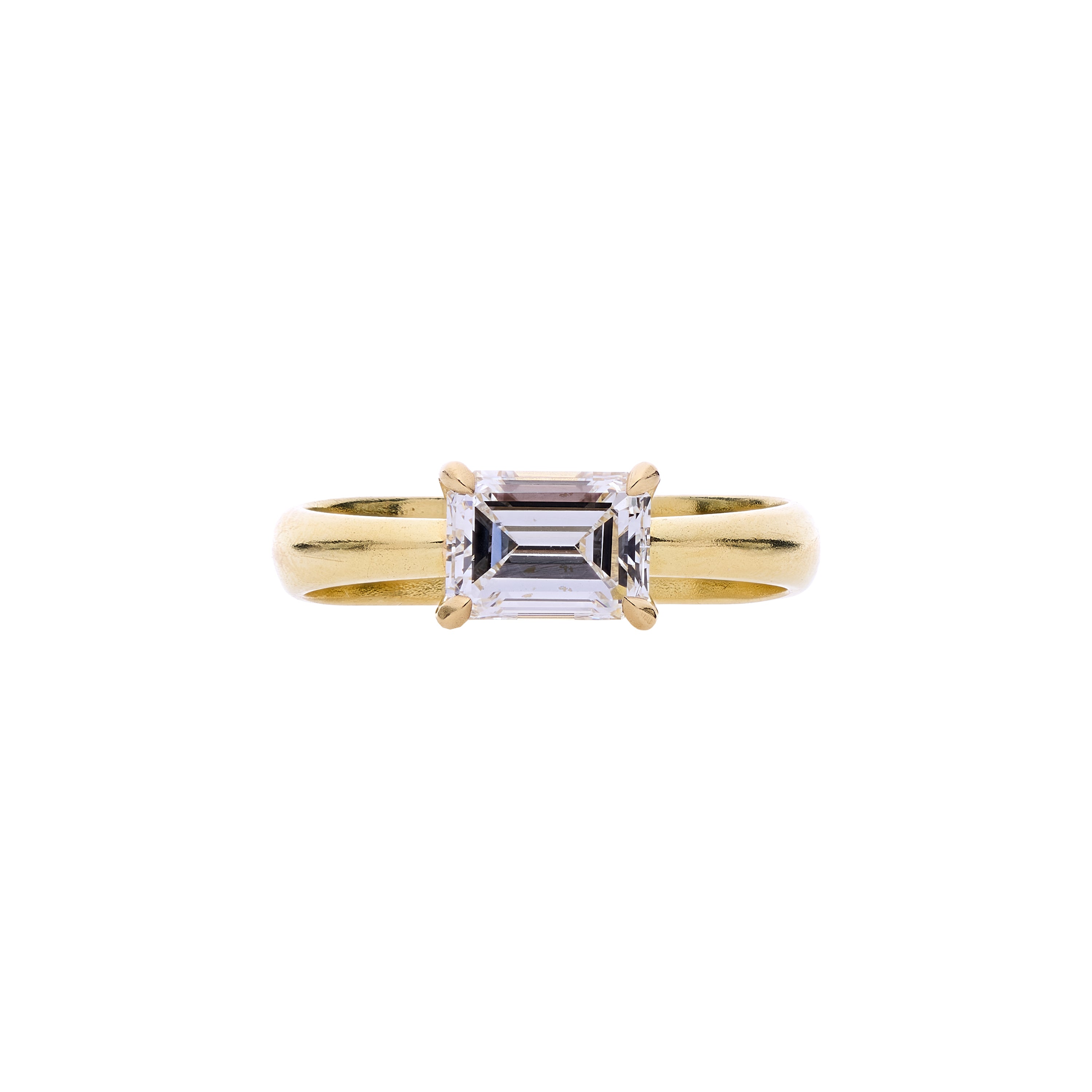Tura Sugden 18k Emerald Cut Diamond Solitaire Ring- 1.08ct