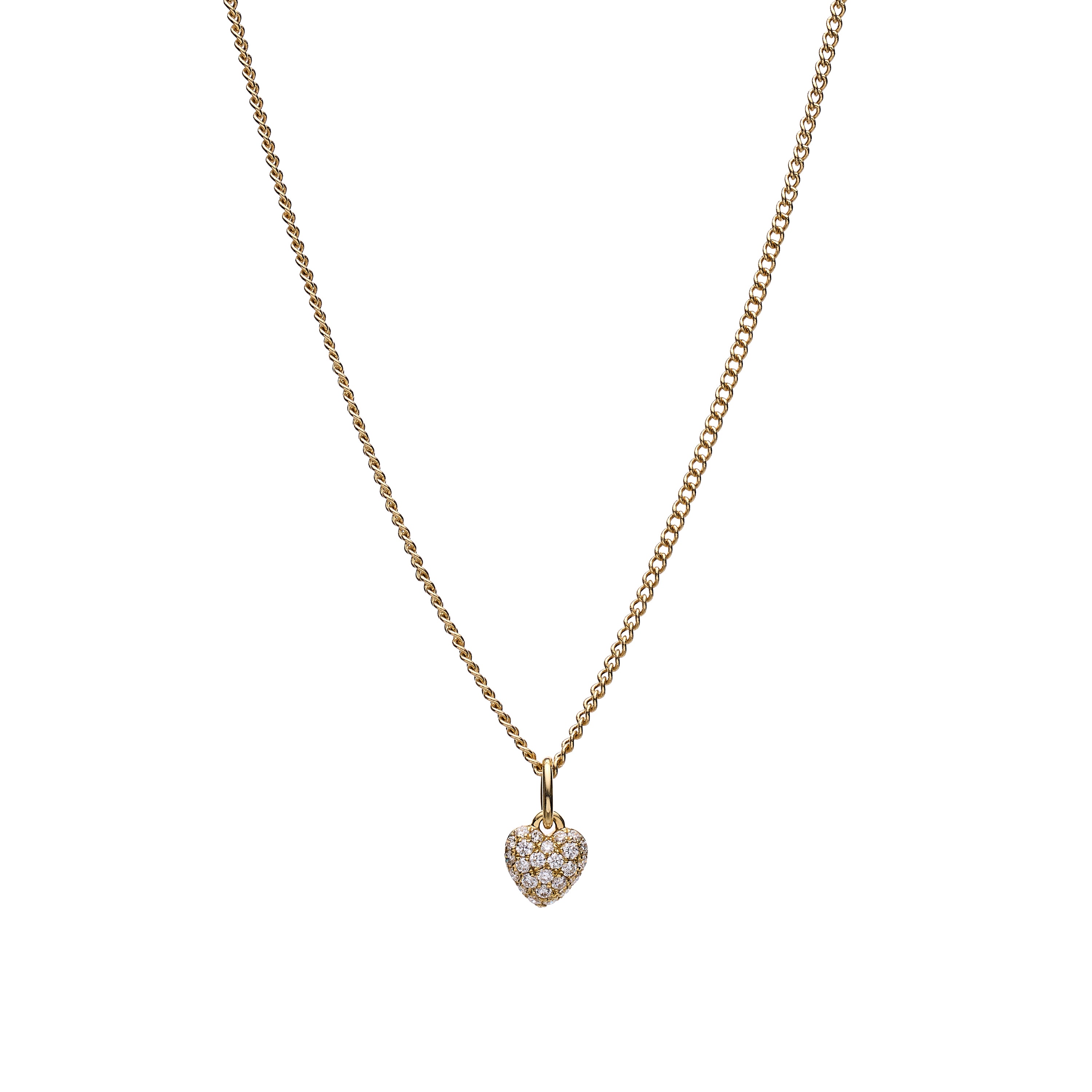 Métier Modern 14k Gold Small Diamond Pave Heart Pendant