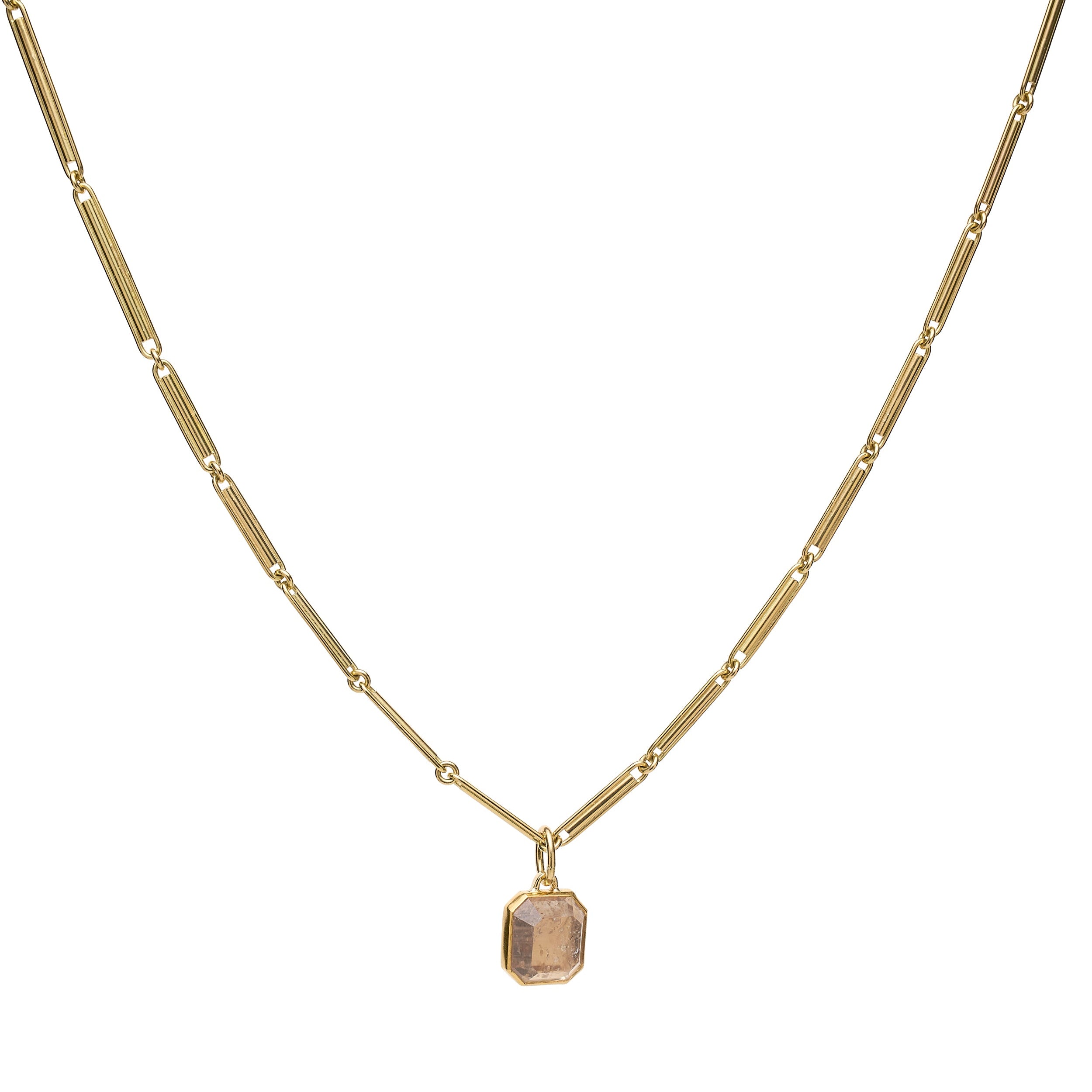 Tura Sugden 18k Peachy Gold Sapphire Pendant - 4.21cts