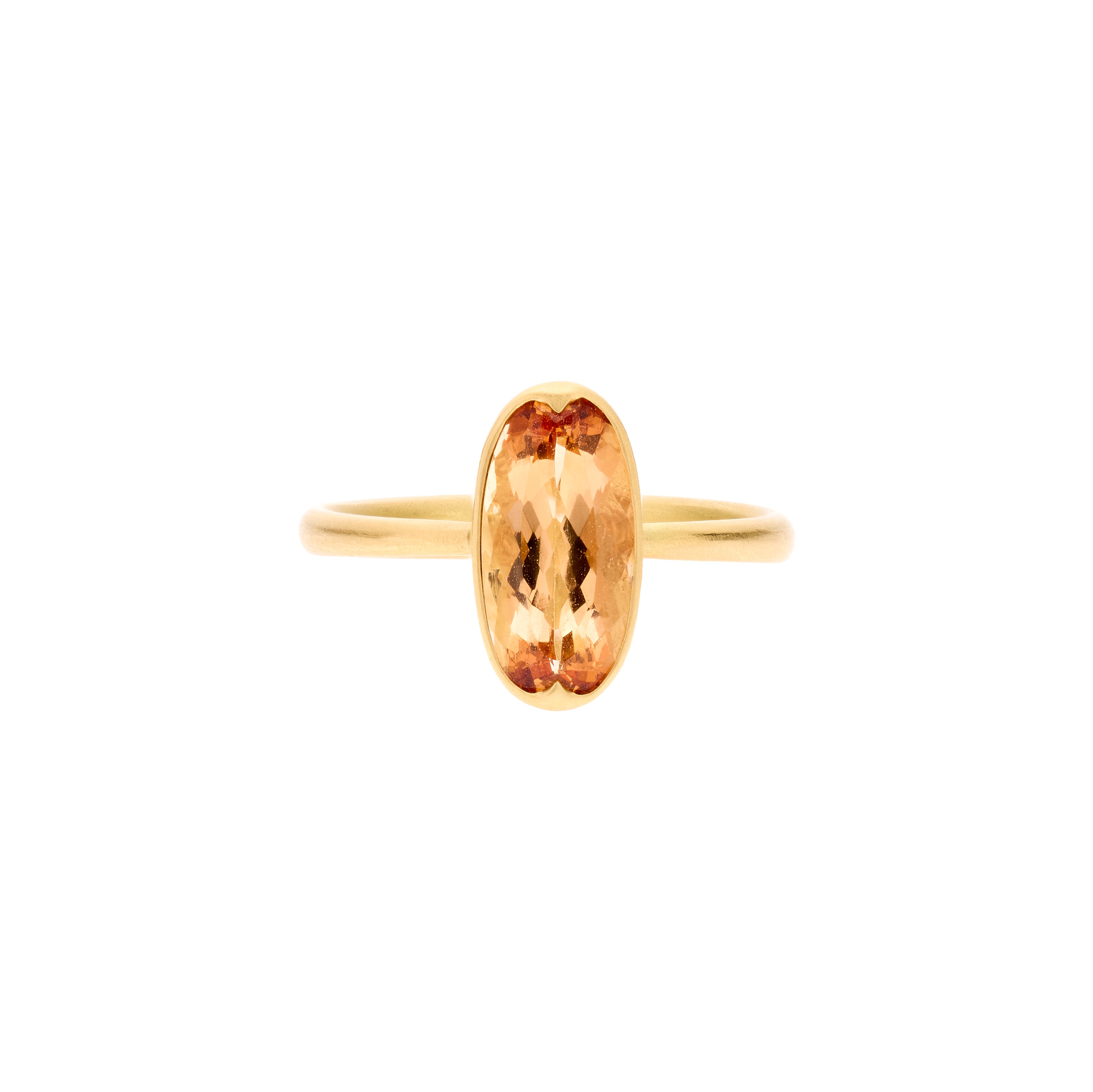 Gabriella Kiss 18K Imperial Topaz Lozenge Shaped Ring - 2.3 carat