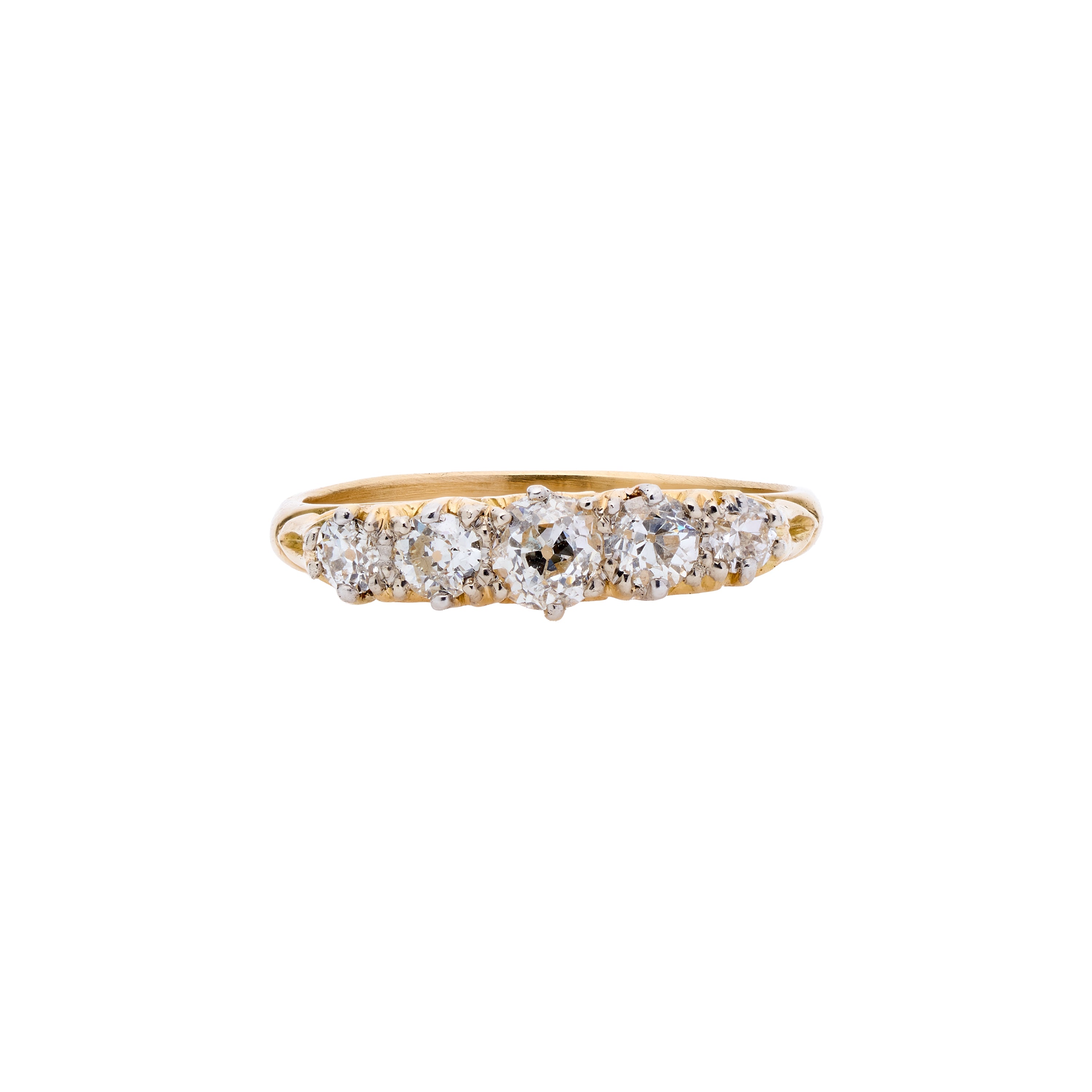 Antique Edwardian 18k/Platinum Five Stone Diamond Ring