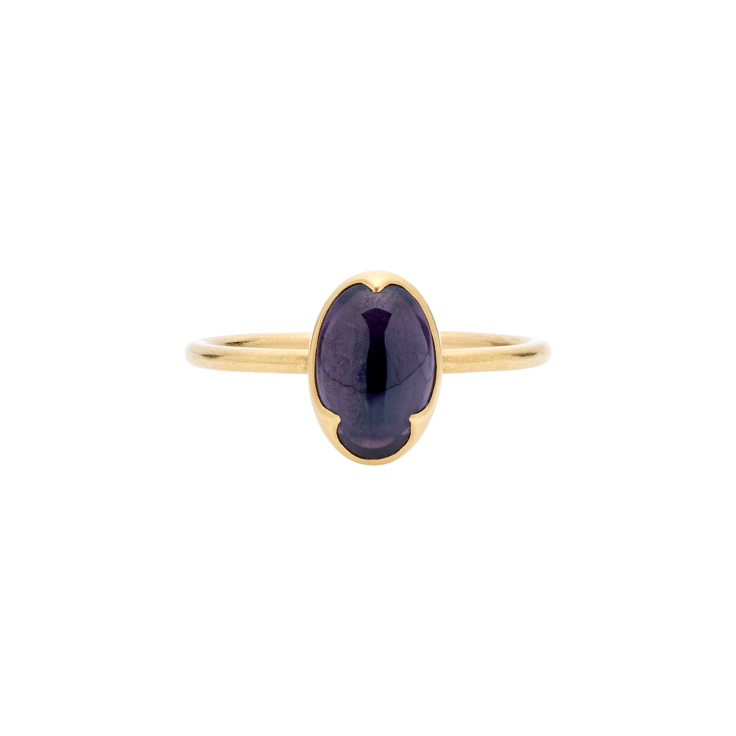 Gabriella Kiss 18k Oval Cabochon Deep Mauve Spinel