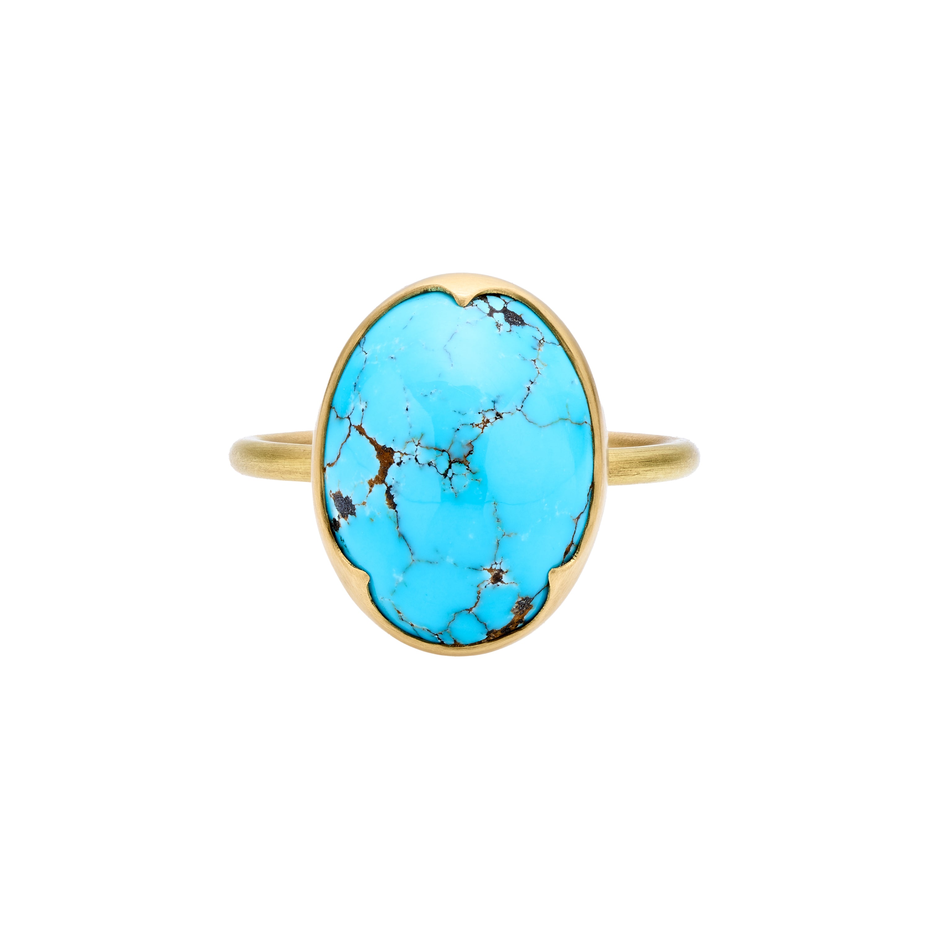 Gabriella Kiss 18k Oval Persian Turquoise Ring- 8.44ct