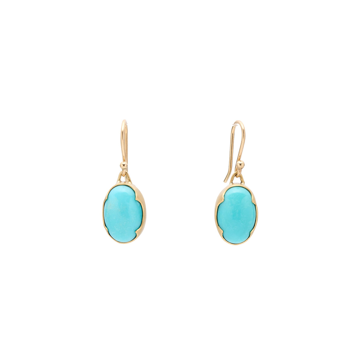 Gabriella Kiss 18k / Silver Small Oval Turquoise Earrings