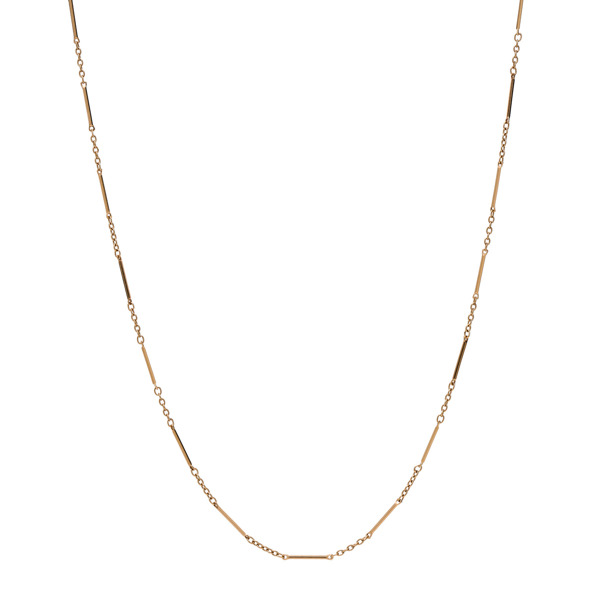 Antique French 18k Bar and Link Chain - 20"