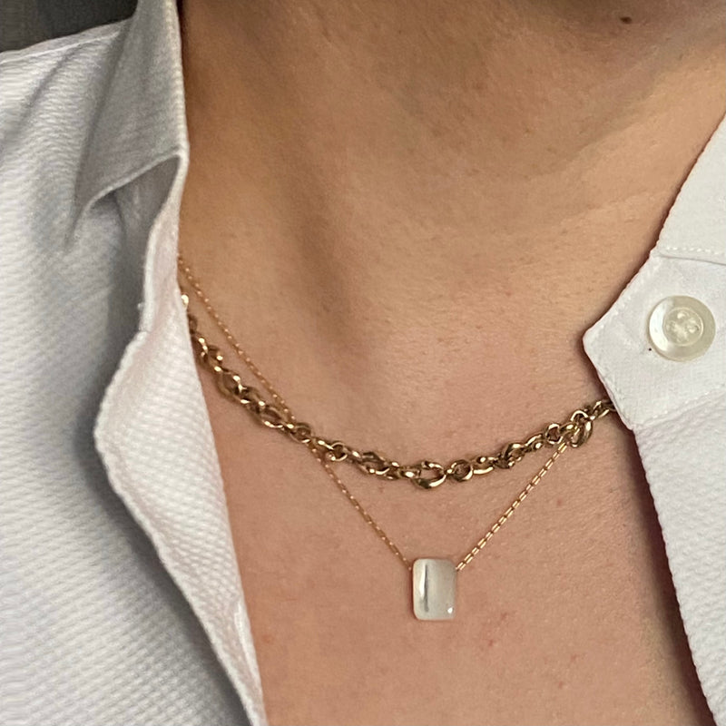 TenThousandThings 18k Mother of Pearl Chicklet Necklace