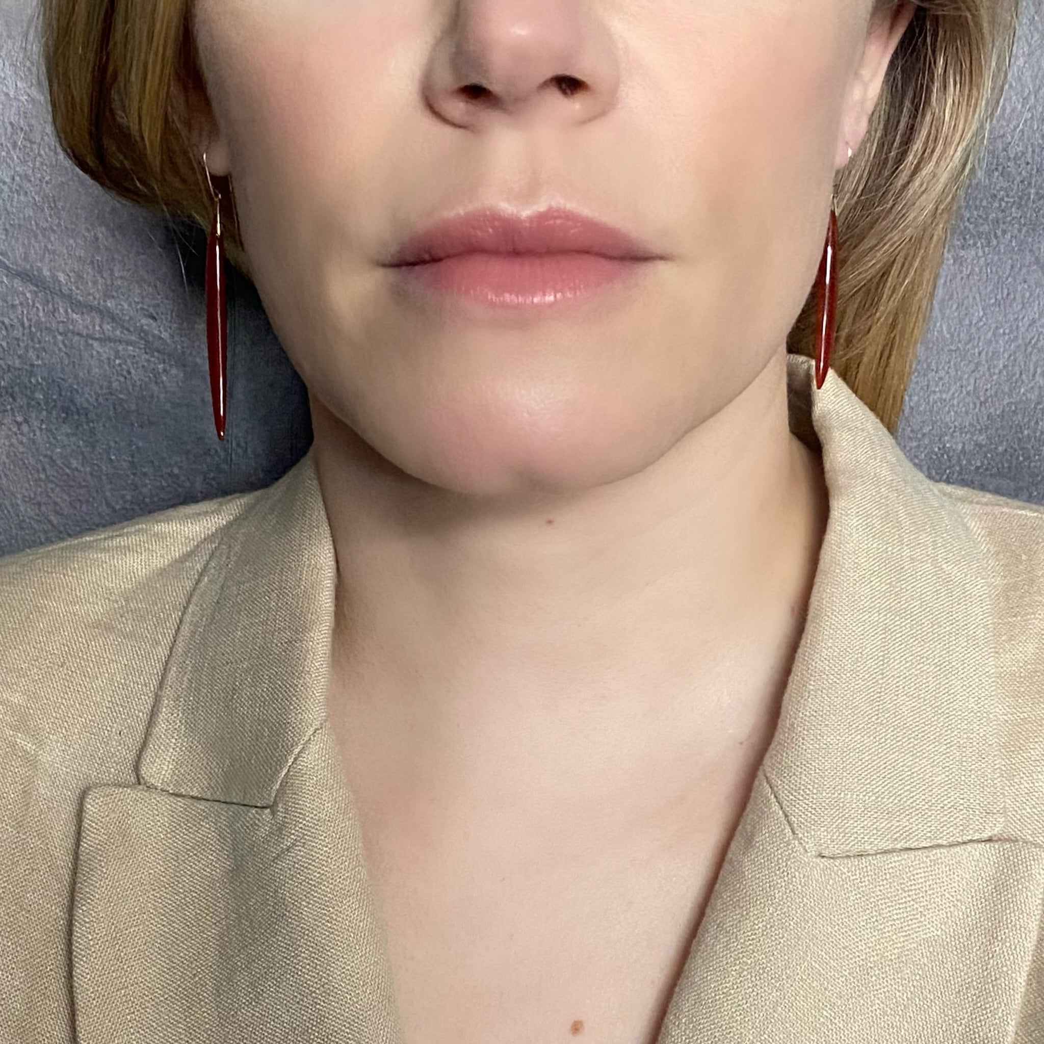 Gabriella Kiss 14k Carnelian Bean Earrings