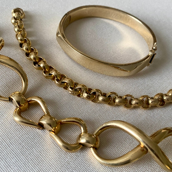 Vintage Italian Mid-Century 18k Infinity Link Bracelet- 7”