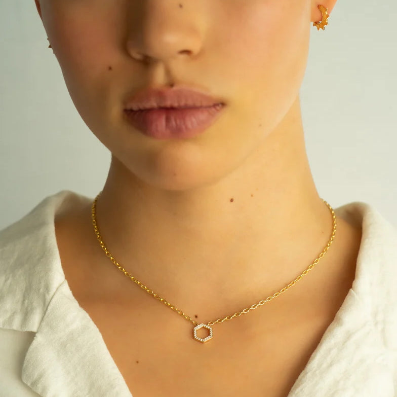 Harwell Godfrey 18k Diamond Mini Hexagon Foundation Cable Chain - 18"