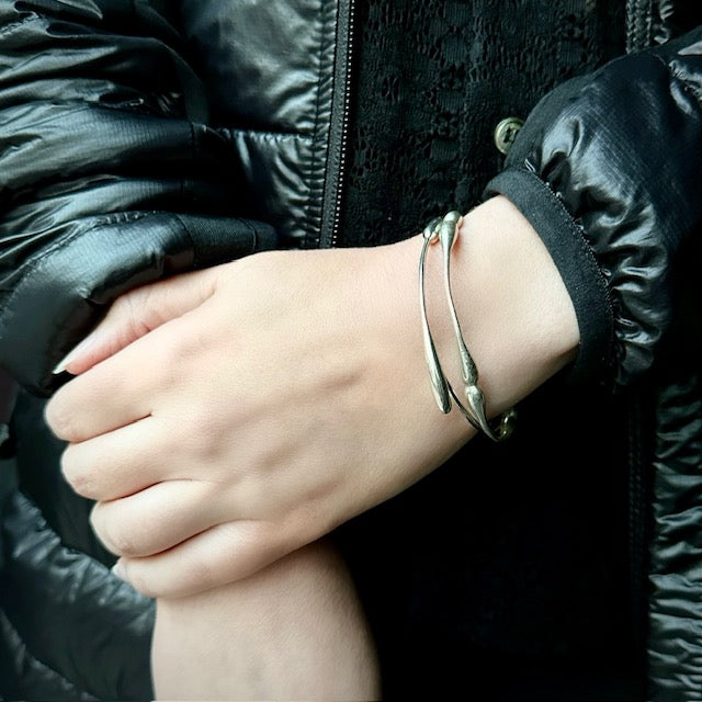 TenThousandThings Matte Sterling Silver Galaxy Bangle Bracelet