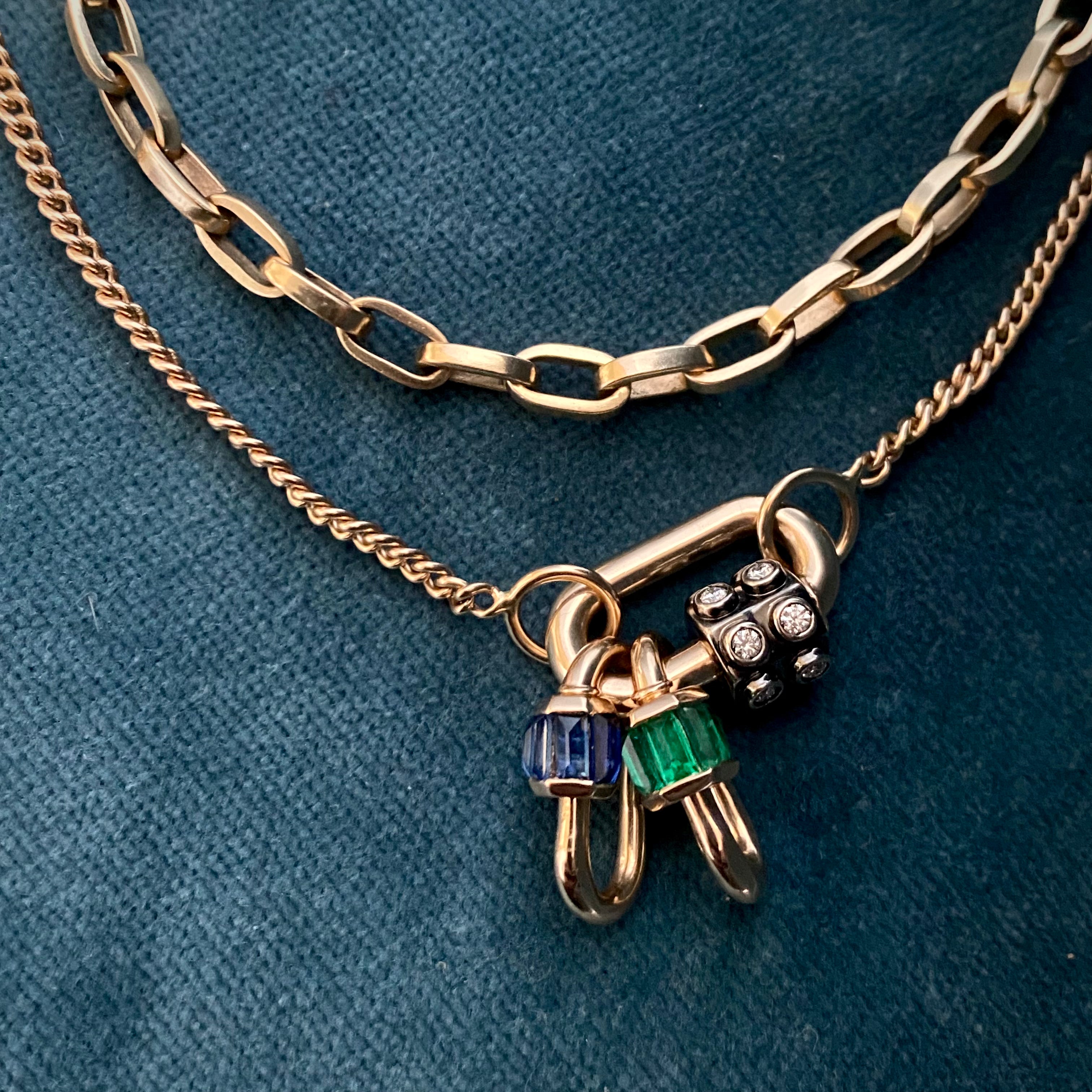 Marla Aaron 14k Yellow Gold Tsavorite Total Baguette Baby Lock