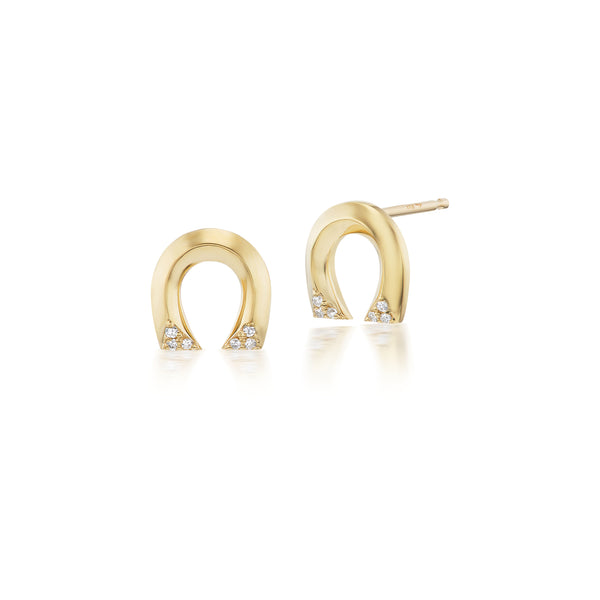 Harwell Godfrey 18k Pair of Tiny Horseshoe Stud Earrings