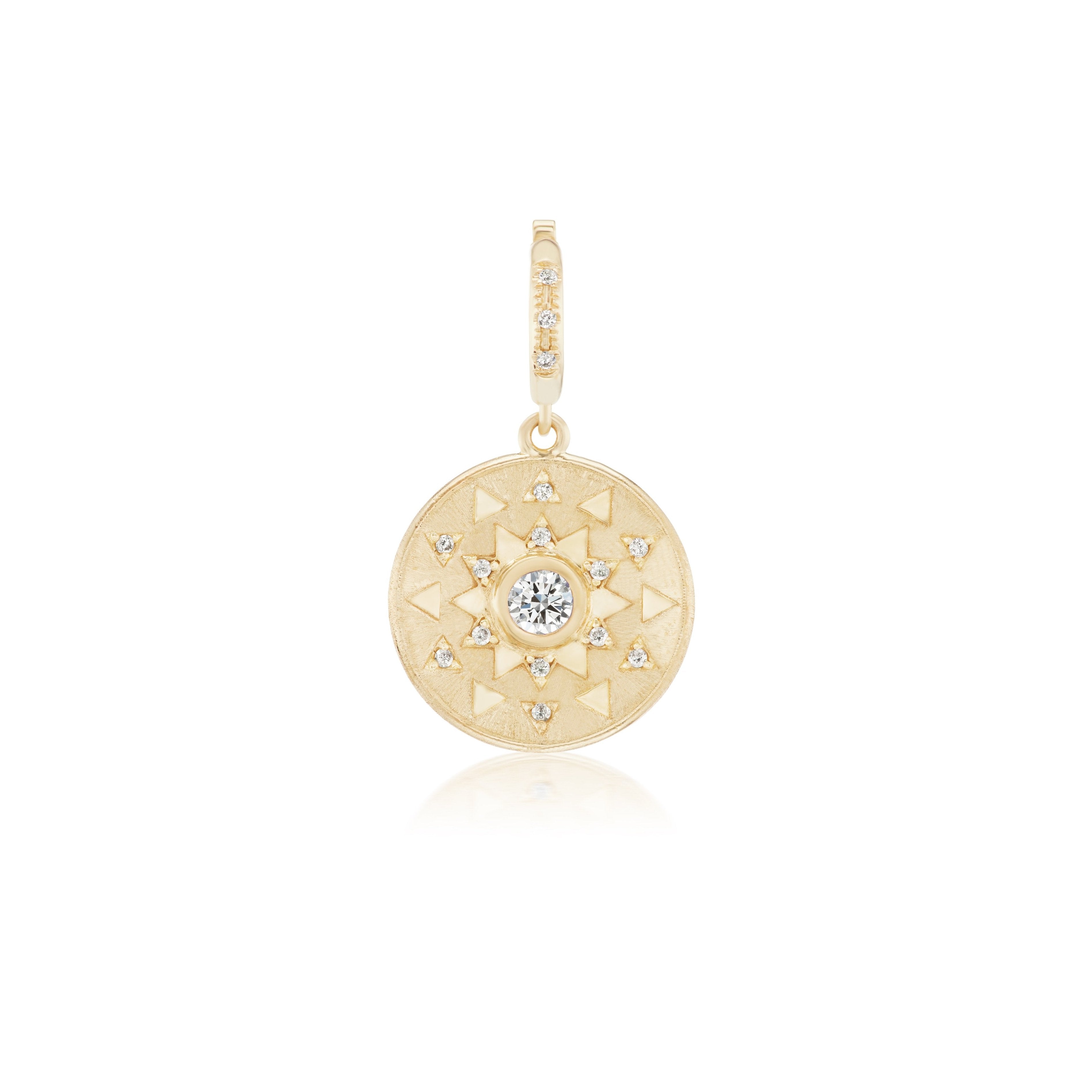 Harwell Godfrey 18k Diamond Mini Sun Sign Medallion Pendant