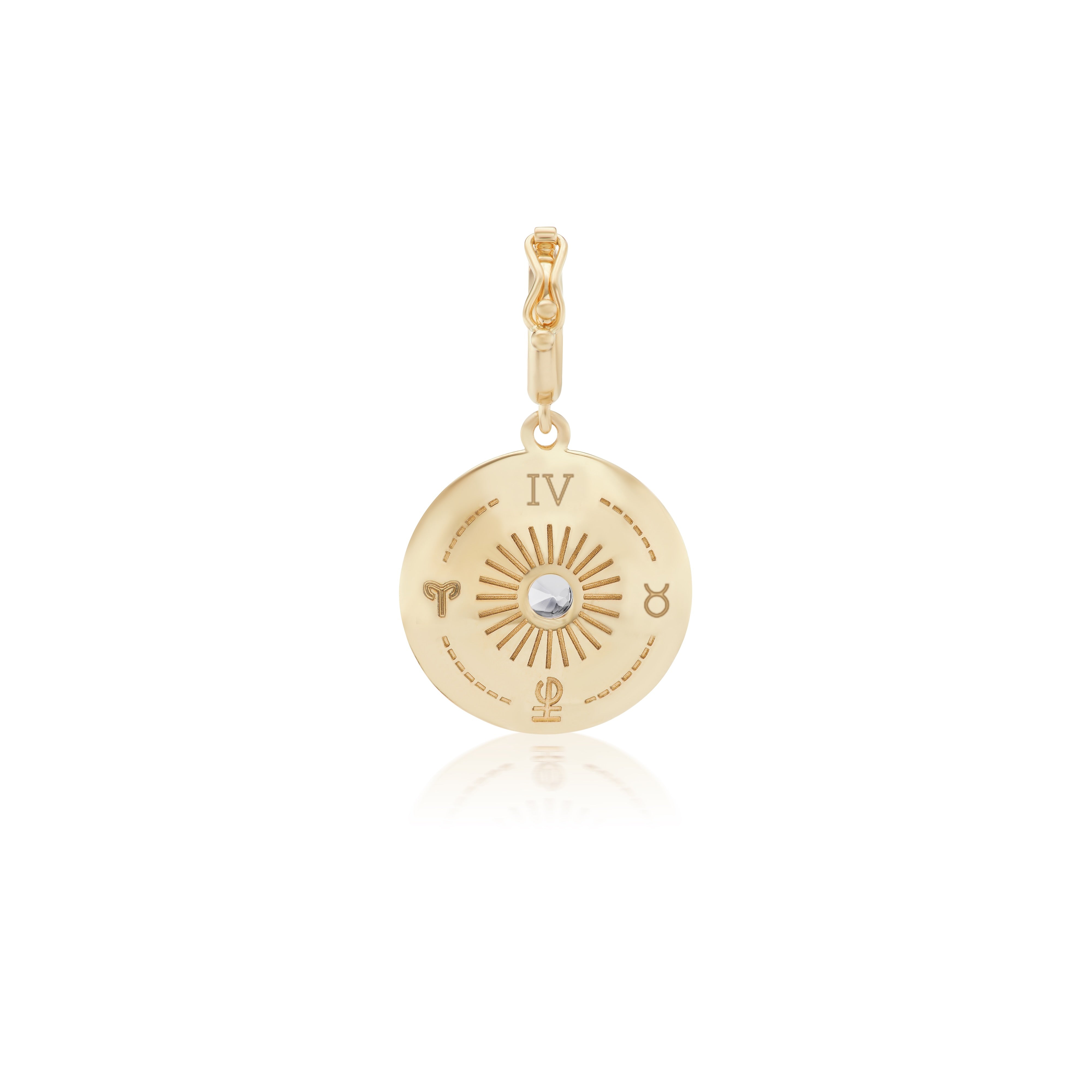 Harwell Godfrey 18k Diamond Mini Sun Sign Medallion Pendant