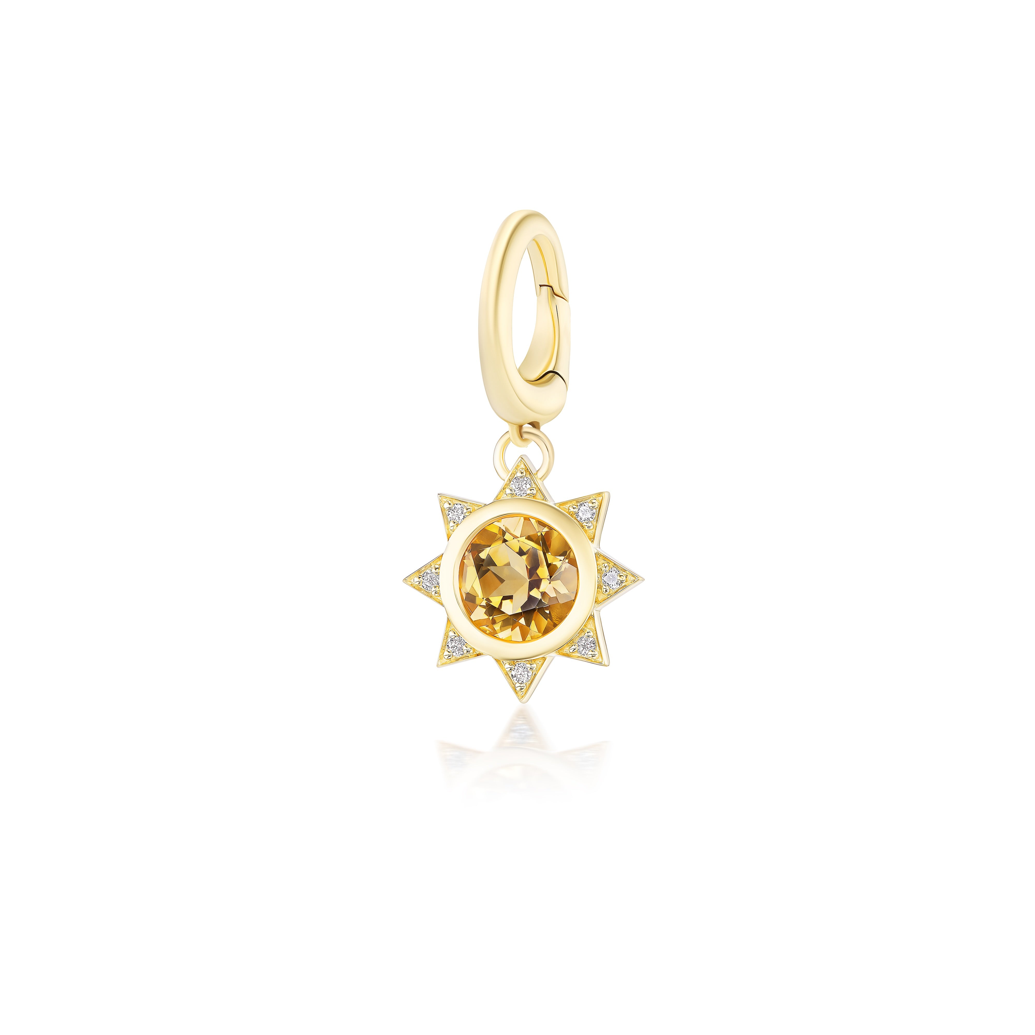 Harwell Godfrey 18k Citrine and Diamond Supernova Sun Charm Pendant