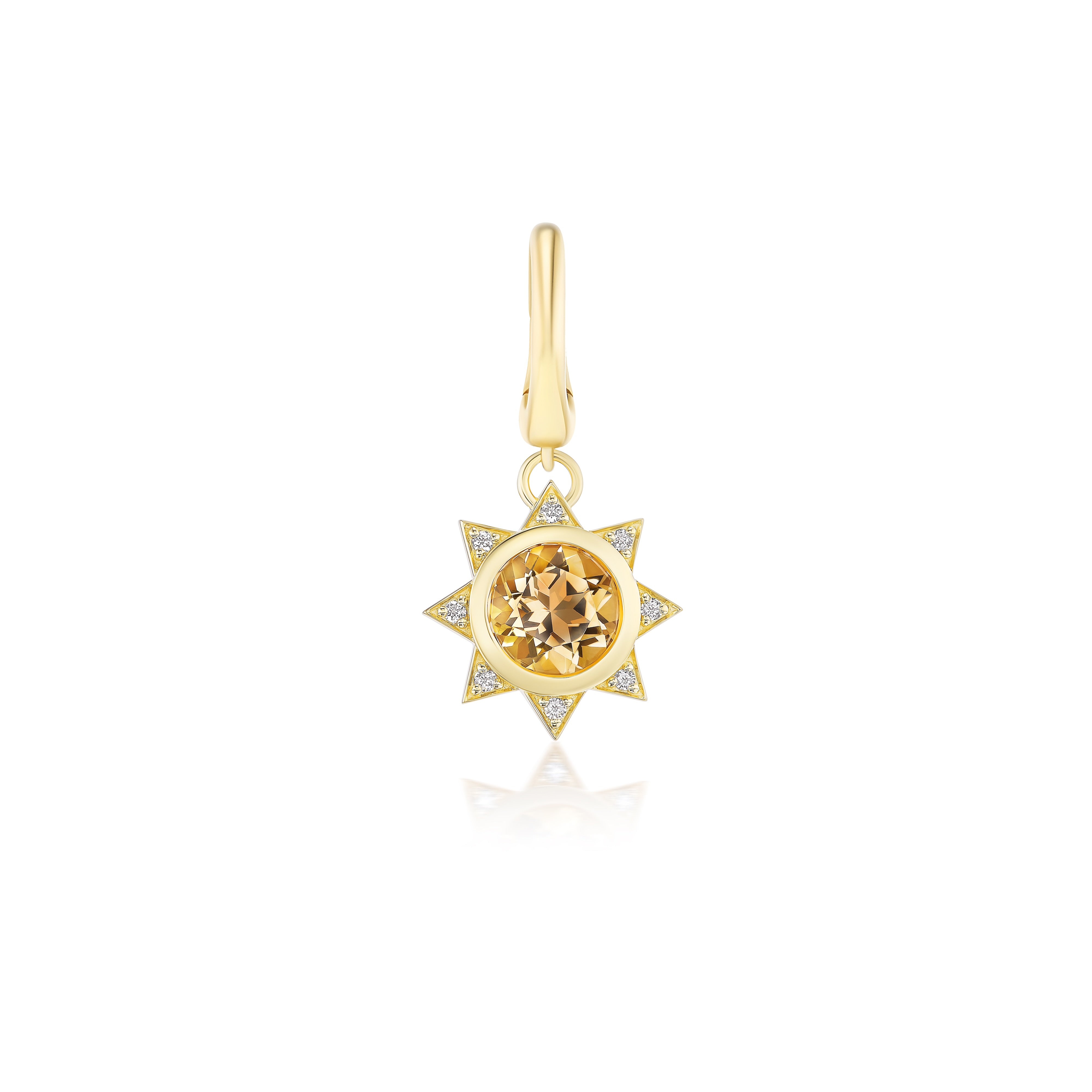 Harwell Godfrey 18k Citrine and Diamond Supernova Sun Charm Pendant