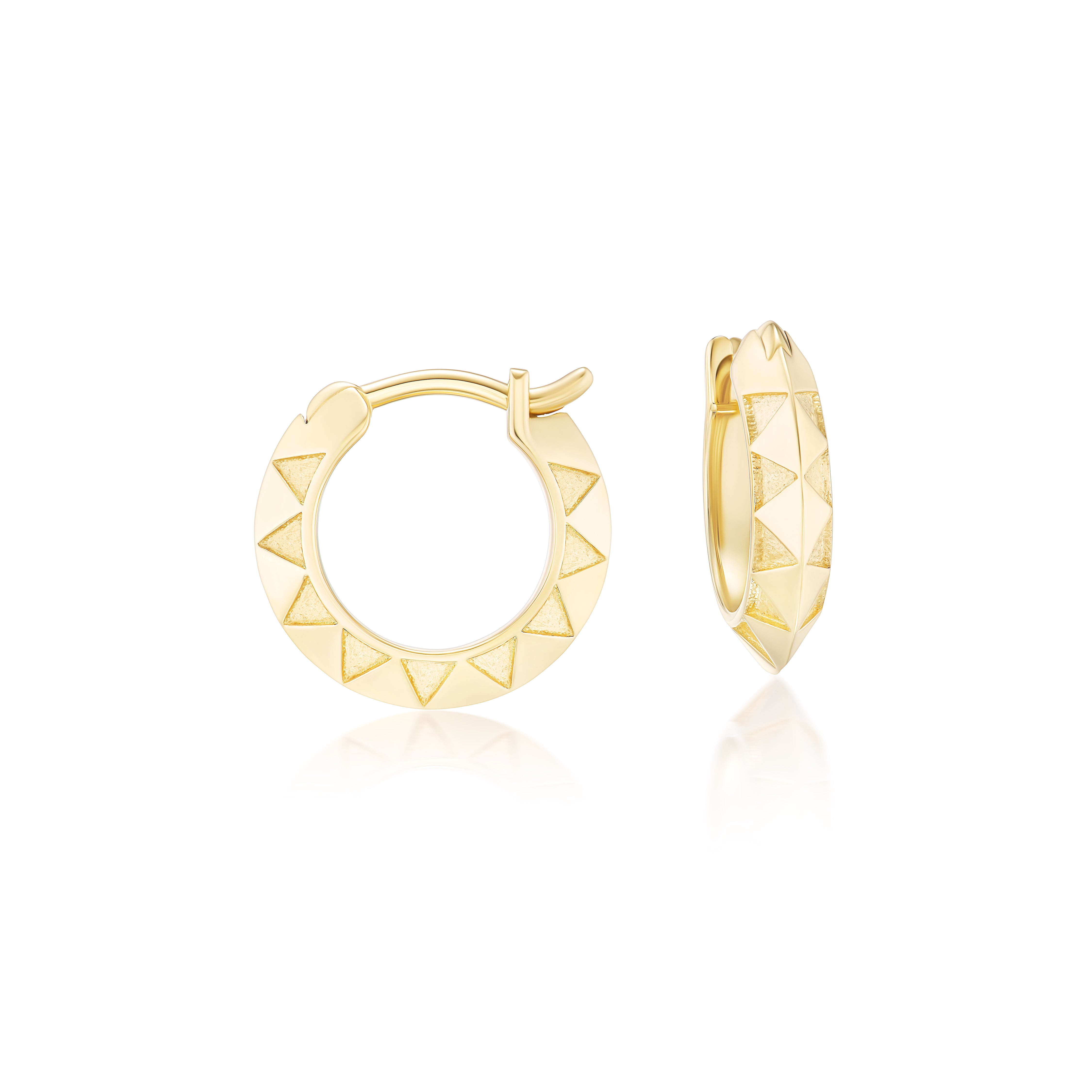 Harwell Godfrey 18k 1/2" Skinny Talisman Hoop Earrings