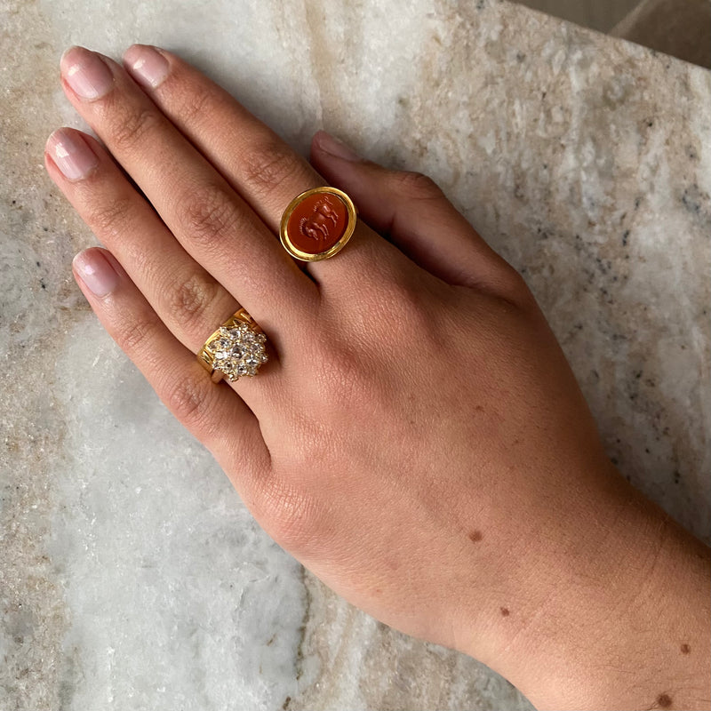Antique Georgian 15k Boar Intaglio Ring
