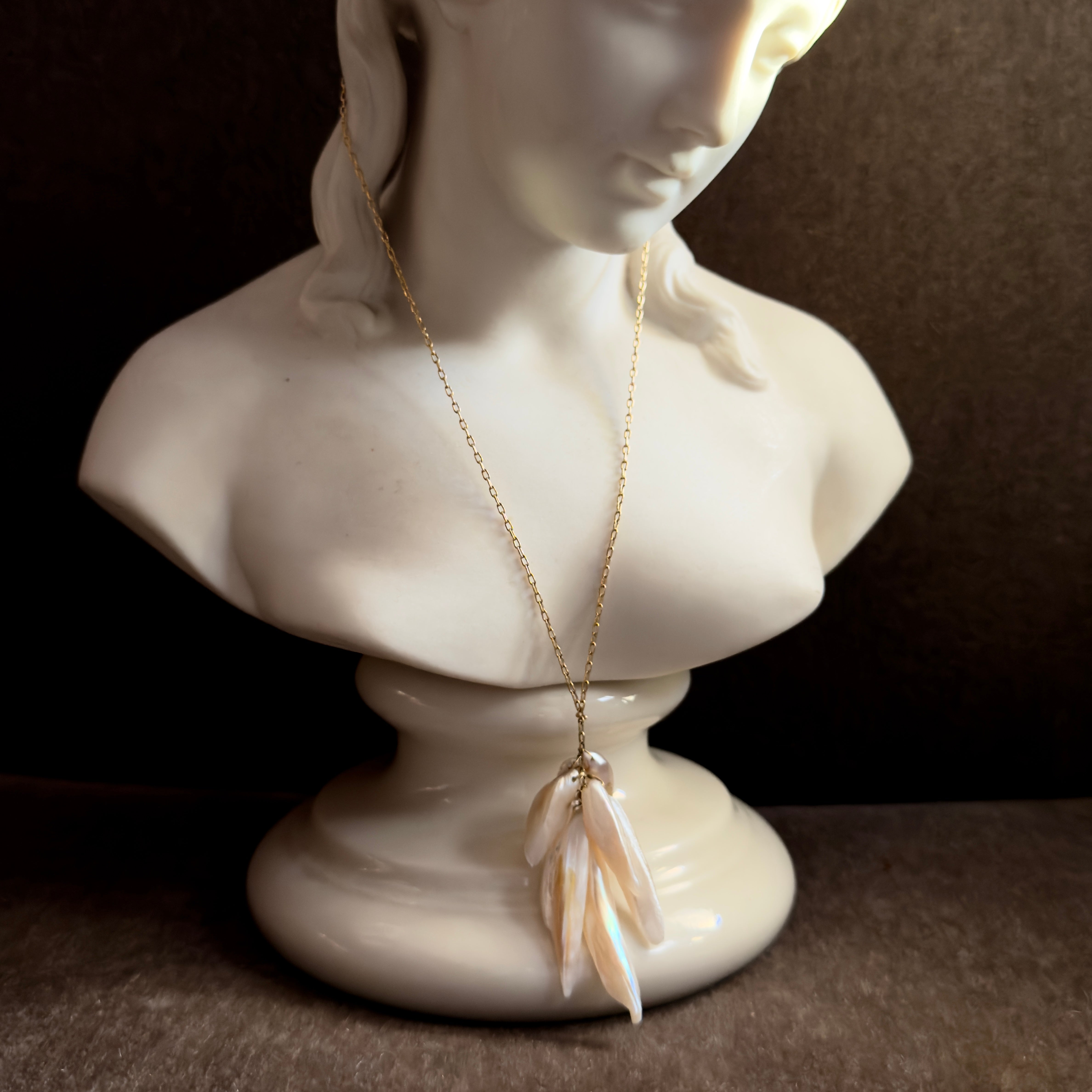TenThousandThings 18k American Natural Pearl Cluster Necklace - 19"