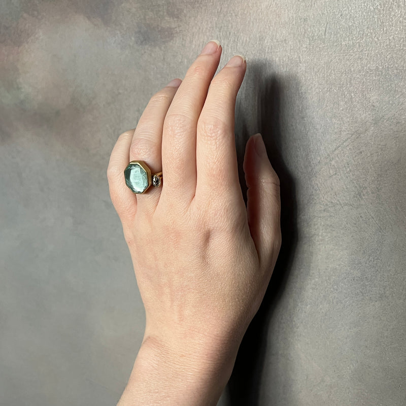 Gabriella Kiss 18k Octagonal Aquamarine Ring