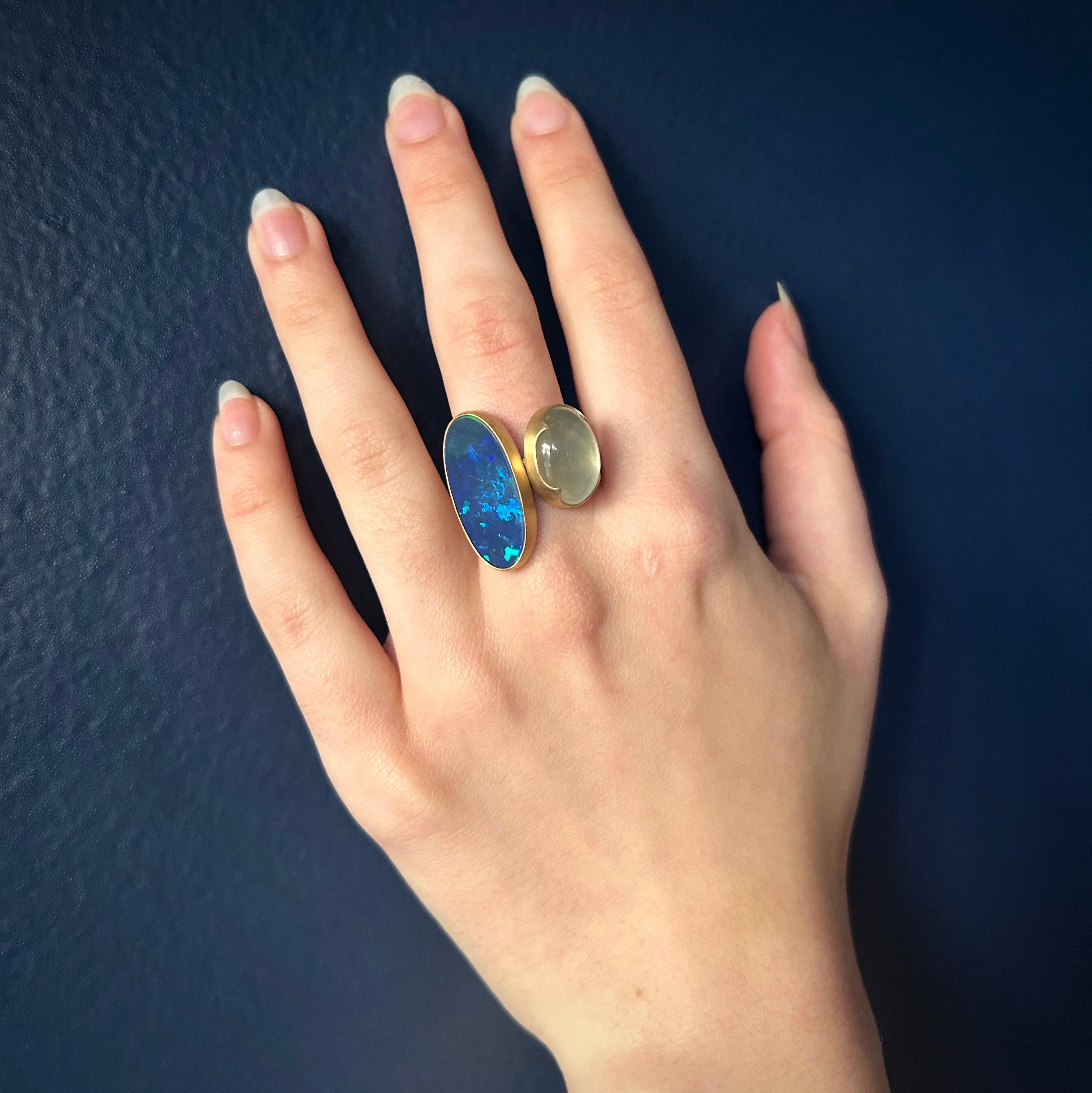 Gabriella Kiss 18k/22k Oval Boulder Opal Ring - 8.22ct