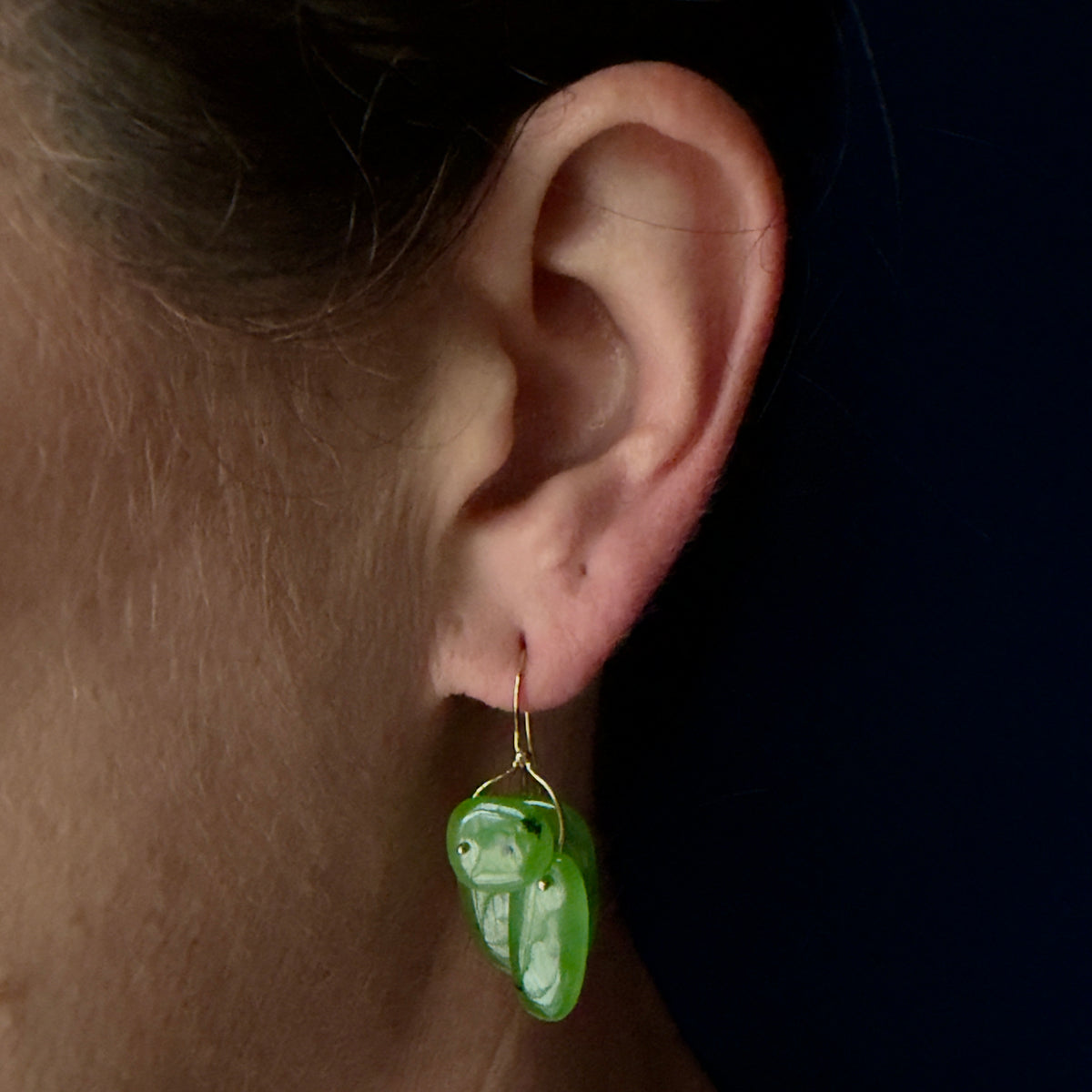 TenThousandThings 18k Tiny Jade Mobile Earrings