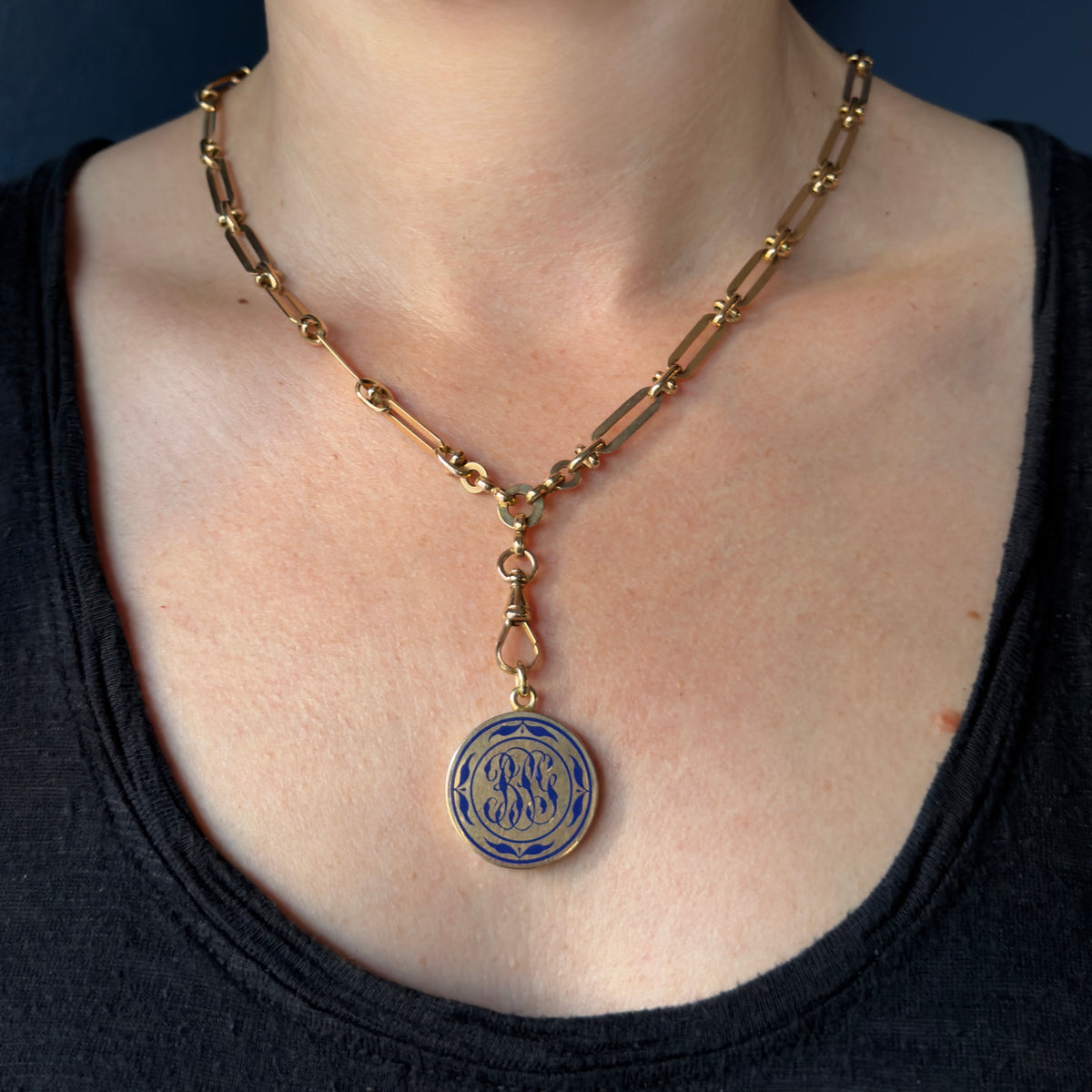 Antique 14k Fancy Link Albert Chain - 18"