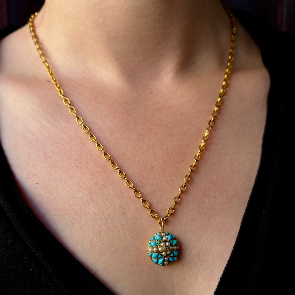 Antique Victorian French 18k Handmade Chain - 20"