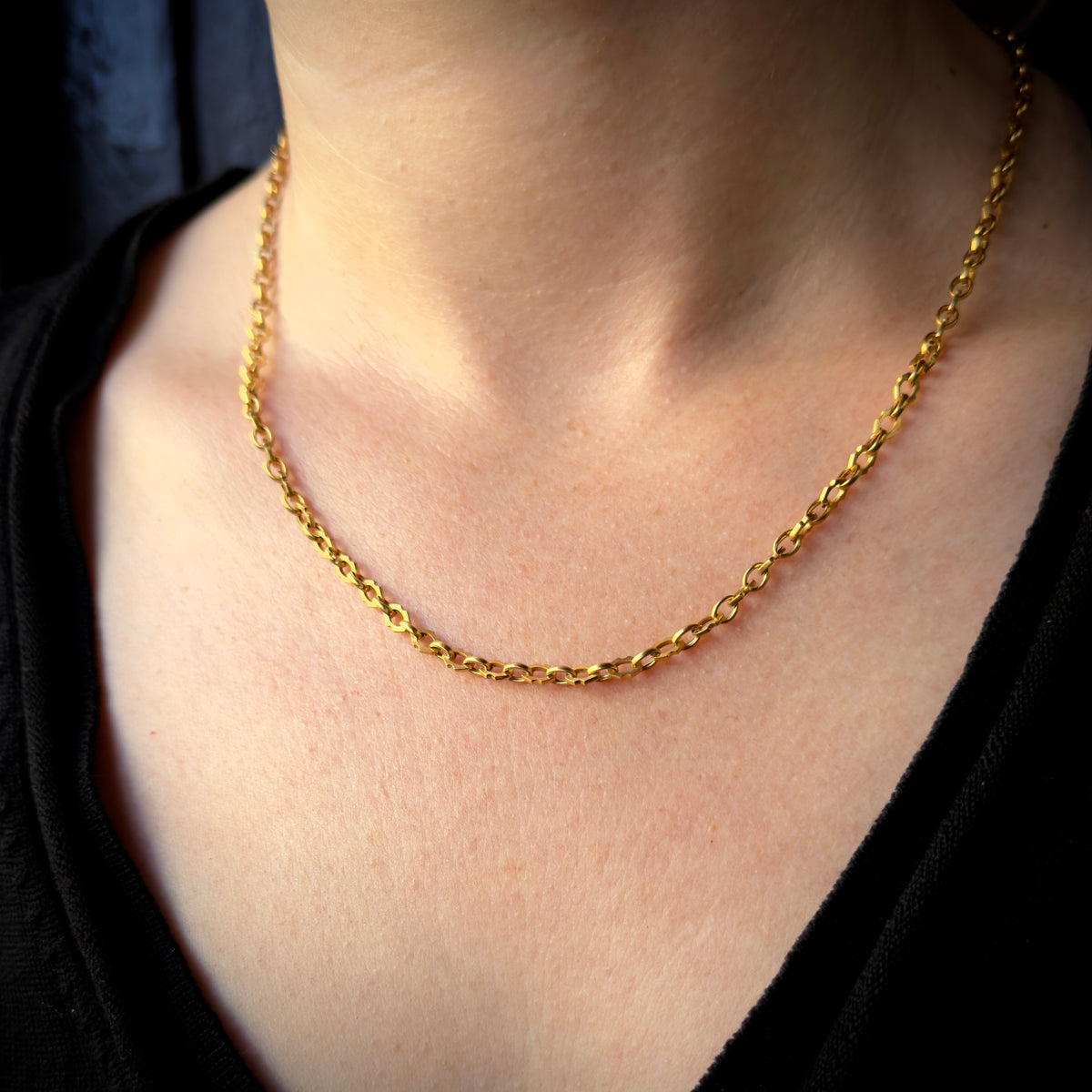 Antique Victorian French 18k Handmade Chain - 20"