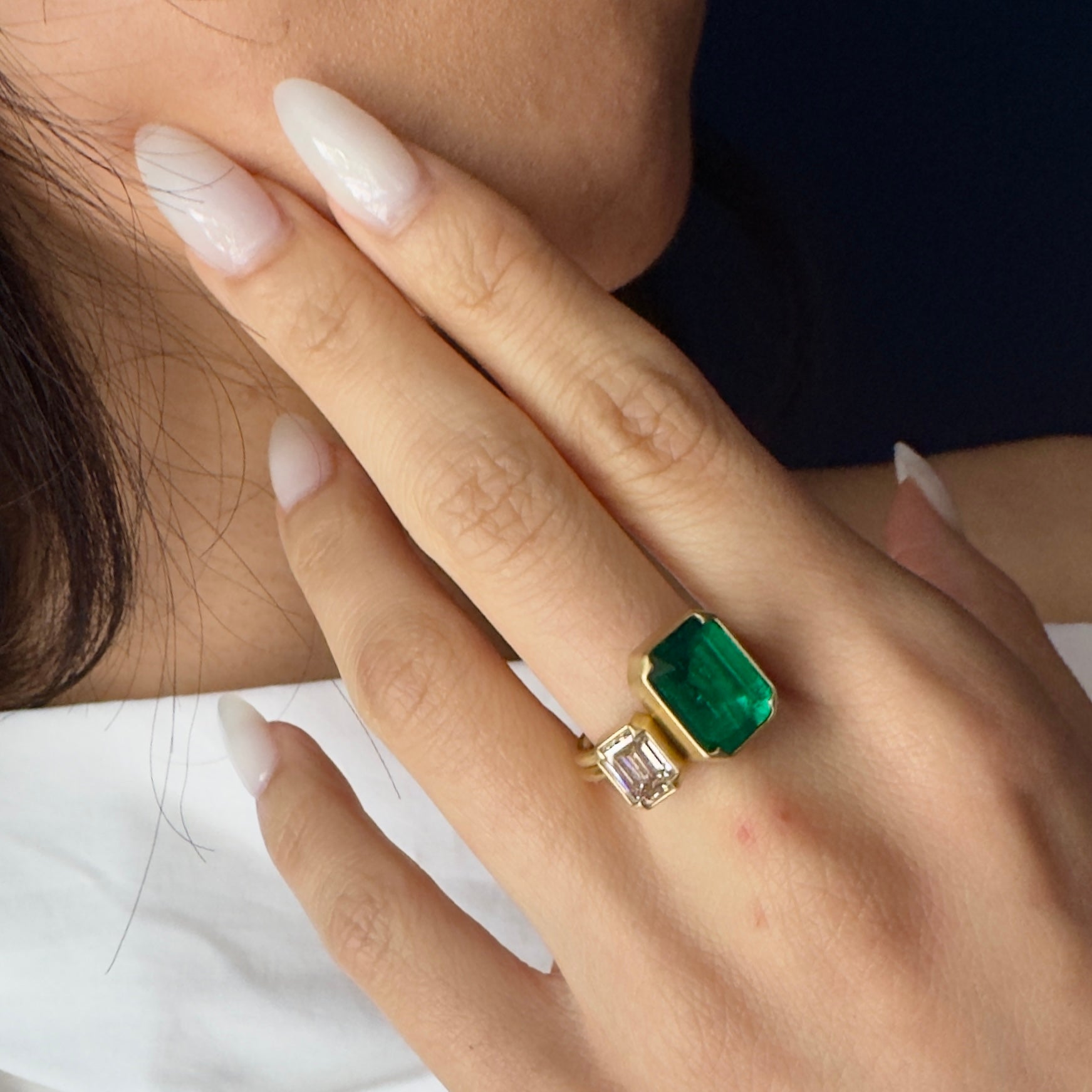Gabriella Kiss 18k Emerald Cut Emerald Ring - 3.6ct