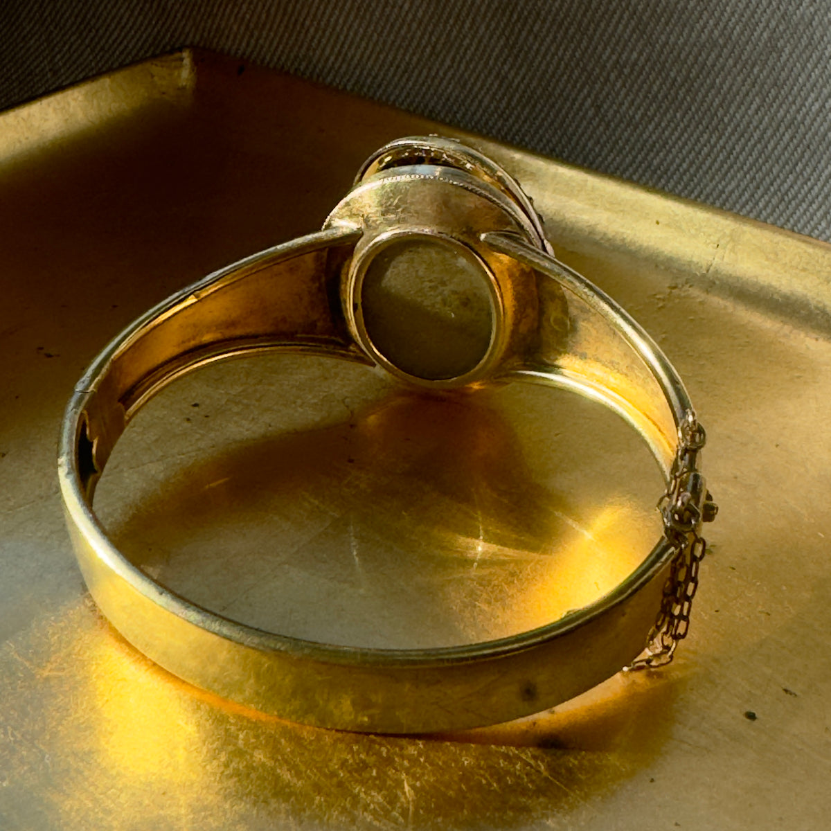 Antique Victorian Etruscan Revival 15k Double Locket Bangle Bracelet