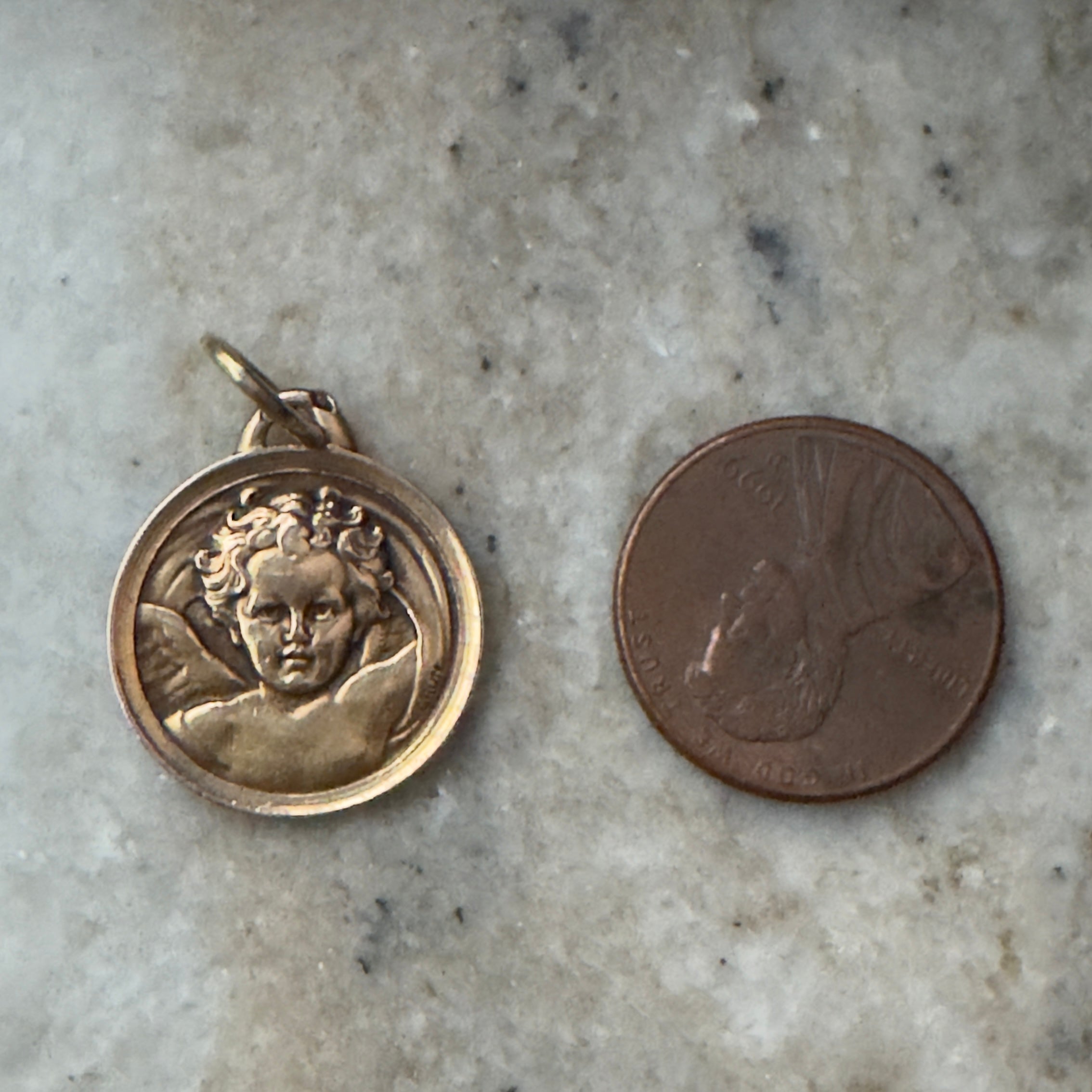 Vintage 18k French Cherub Charm  - Francoise, 1957