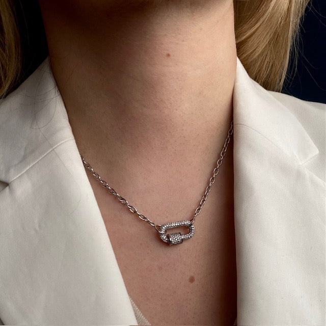 Marla Aaron White Gold All Diamond Chubby Baby Lock