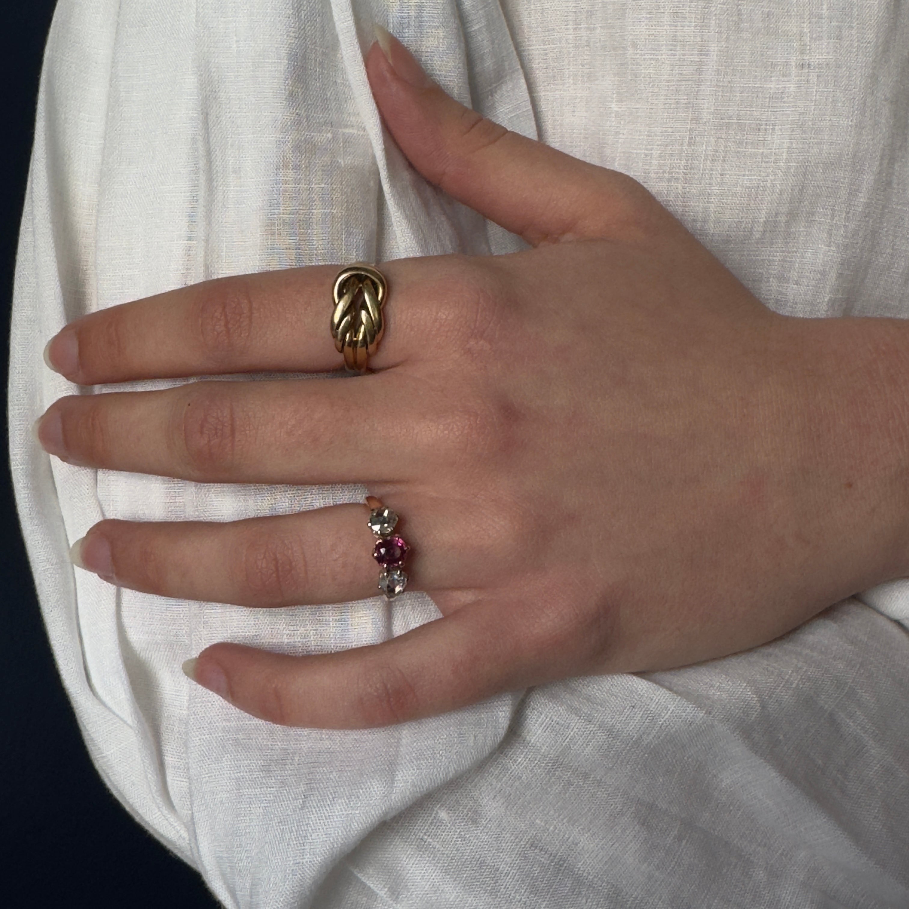 Antique Victorian 18k Large Love Knot Ring