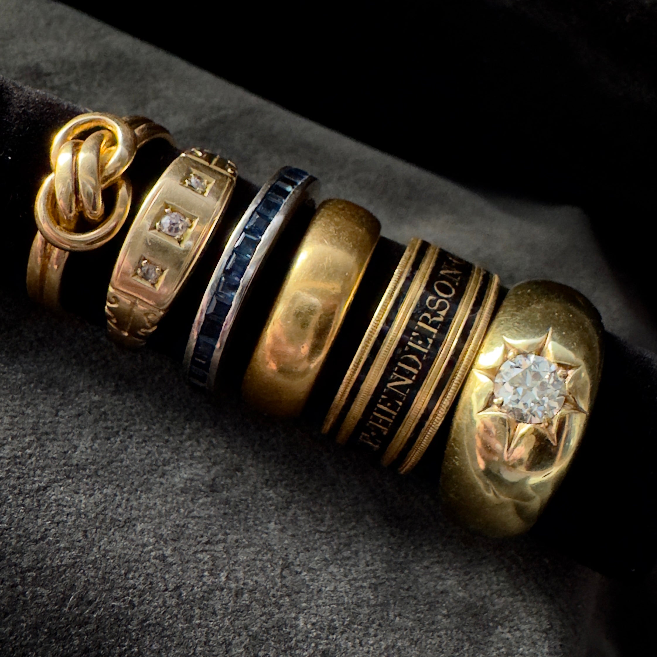 Antique Georgian 18k and Enamel Mourning Band- "Mrs Alice Henderson"