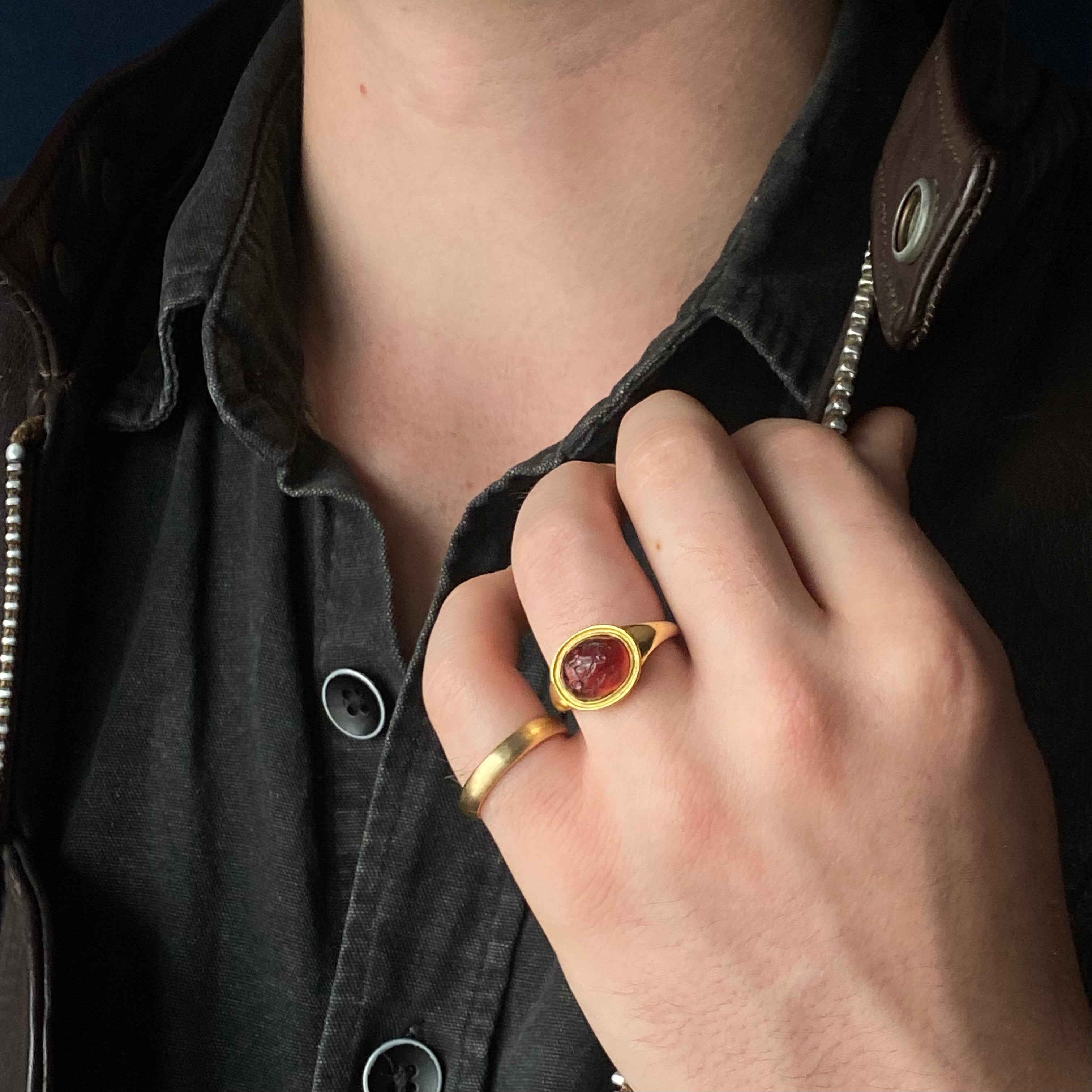Antique Edwardian 14k Gold Band Ring - 7.5