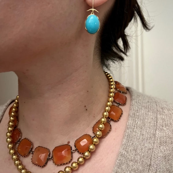 Antique Georgian 9k Faceted Carnelian Collar Necklace