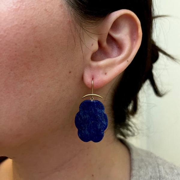 Gabriella Kiss 14k/18k Lapis Cloud Earrings