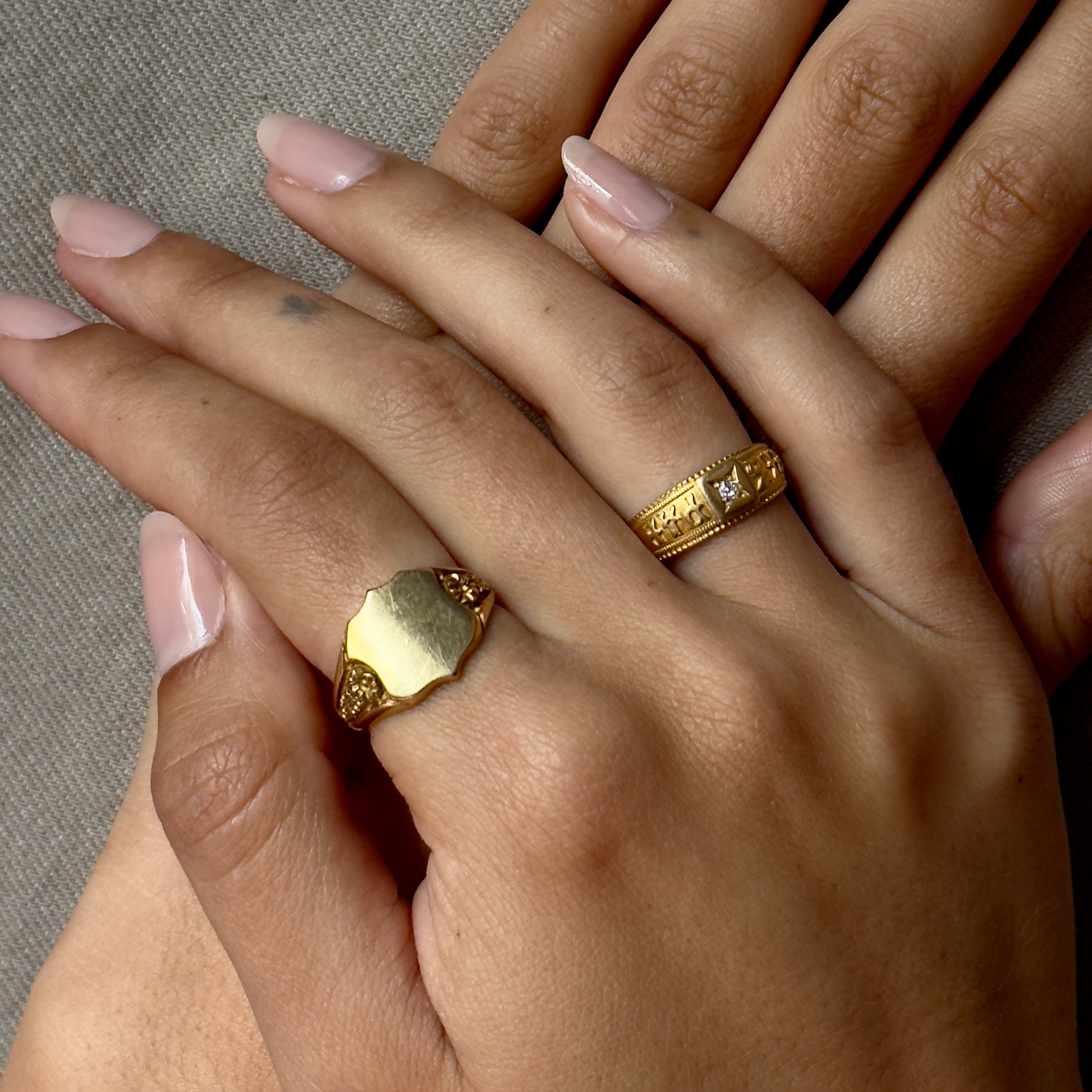 Antique Victorian 18k Diamond Mizpah Ring