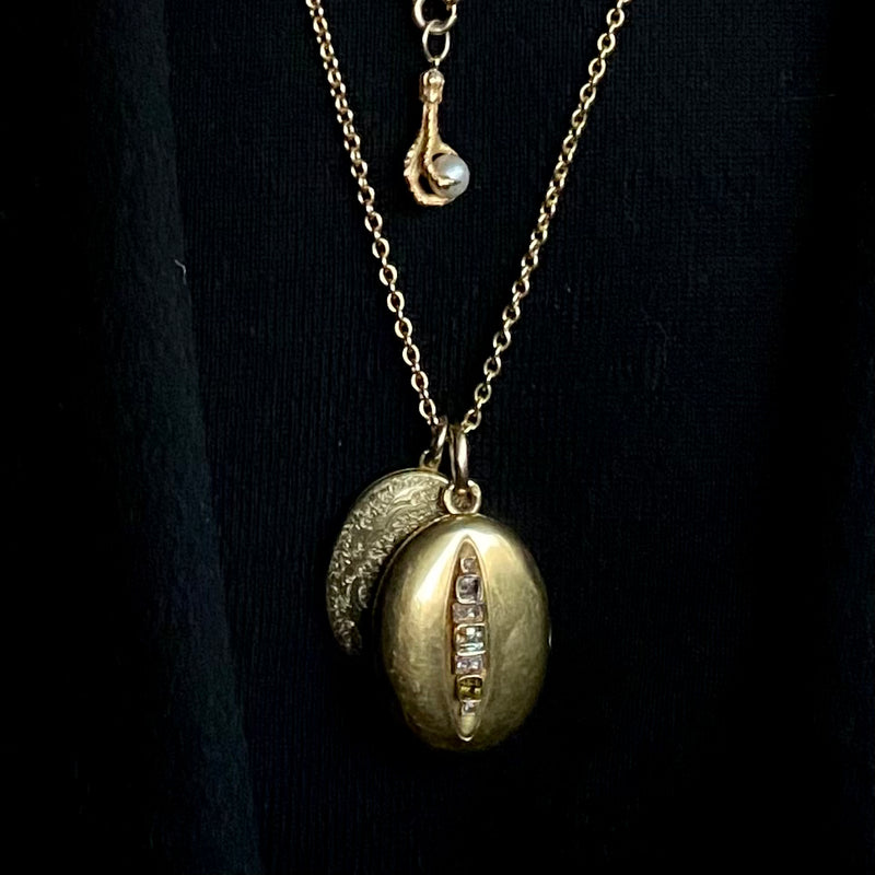 Antique Georgian 18k Emerald and Diamond Locket