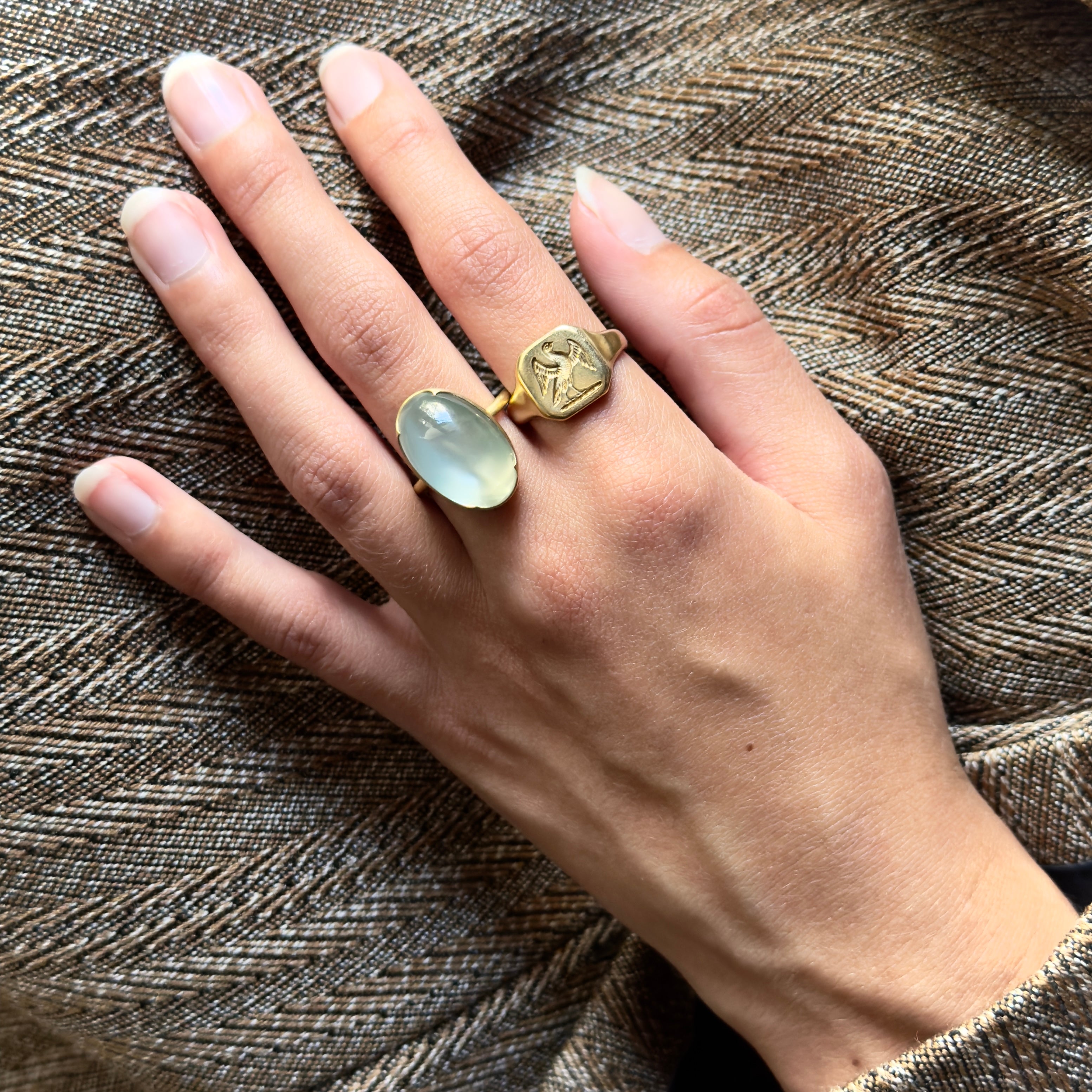 Antique 1920's 18k Bird Signet Ring