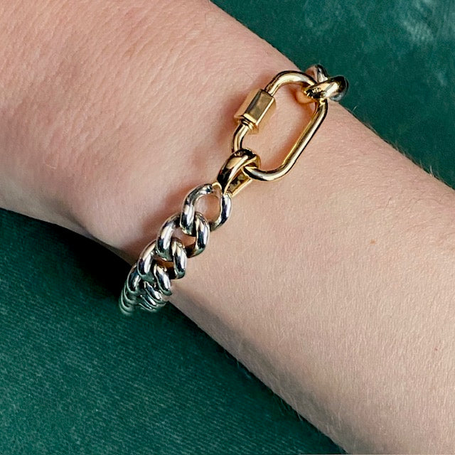 Mega Curb Chain in Silver Bracelet
