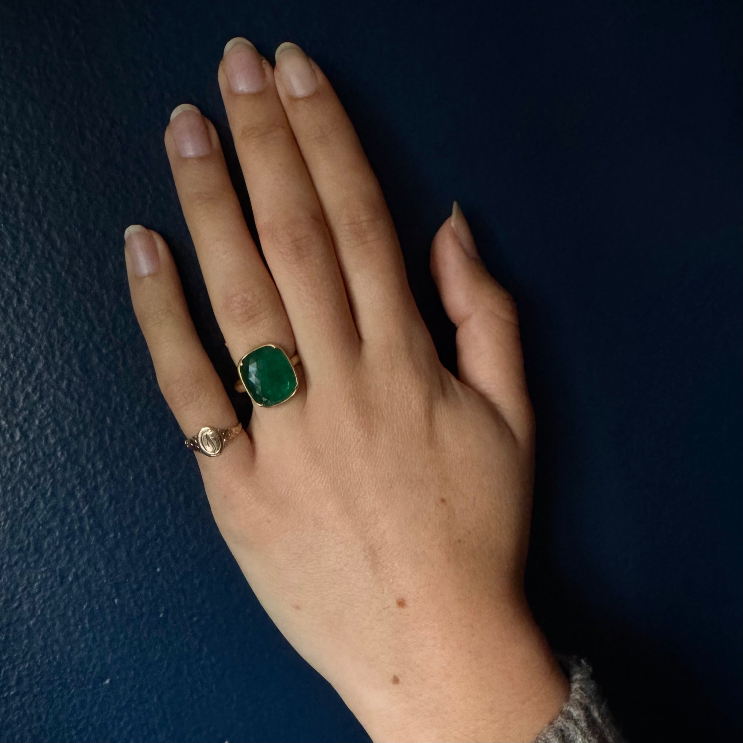 Gabriella Kiss 18k  Cushion Cut Brazilian Emerald- 6.5ct