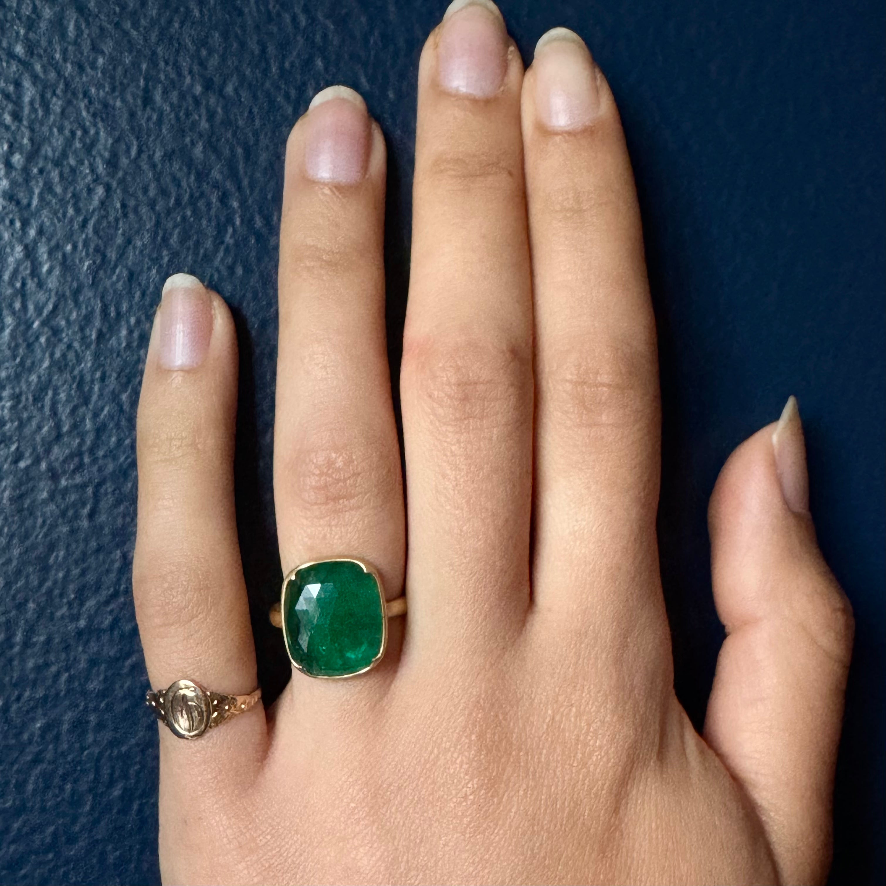 Gabriella Kiss 18k  Cushion Cut Brazilian Emerald- 6.5ct